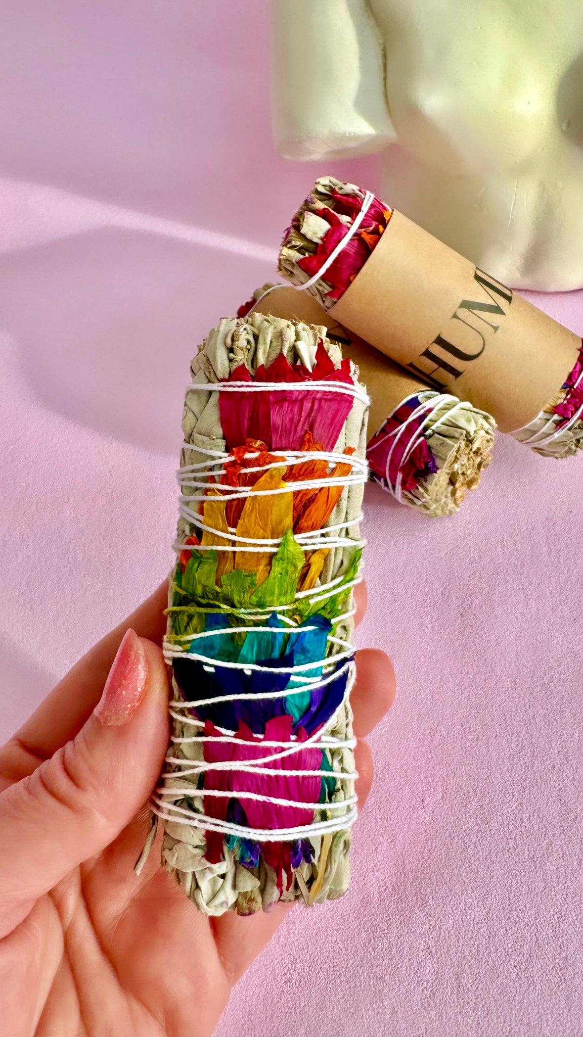 Månesøster Krystaller Regnbue Smudge ☾ Med Salvie & Rosenblade