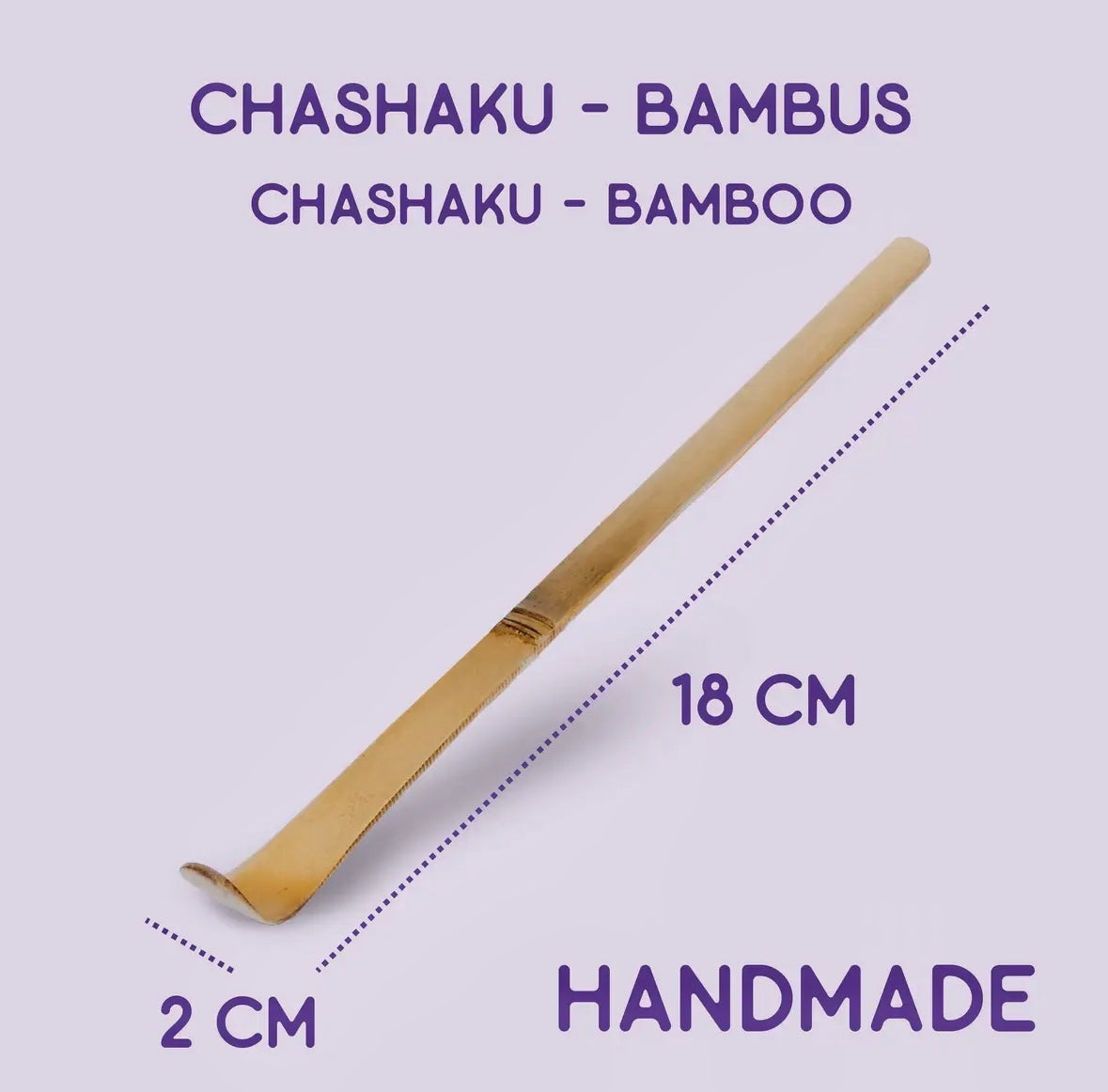 Månesøster Krystaller Matcha ske Chashaku lavet af hvid bambus