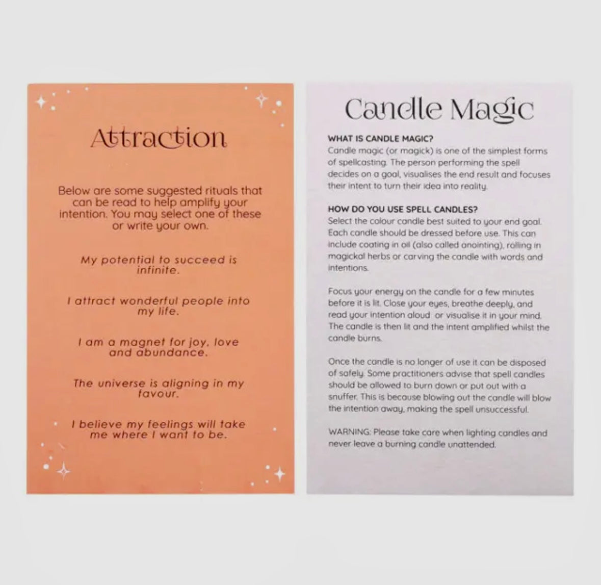 Månesøster Krystaller - Orange ☾ Attraction SPELL CANDLES ☾ For Tiltrækning