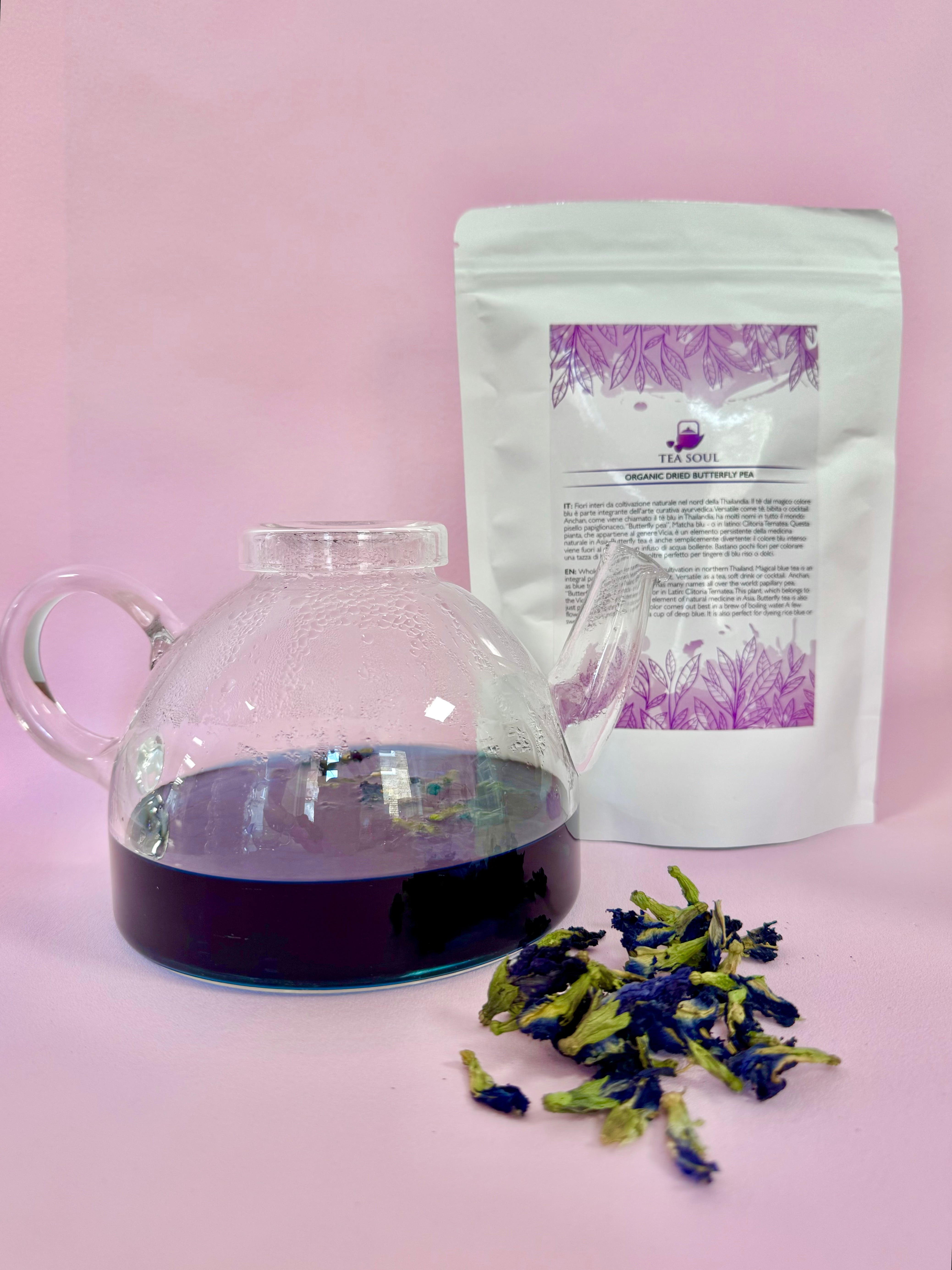 Månesøster Krystaller Blå Butterfly Pea blomst ☽ Sommerfugleærteblomst ☽ Økolologisk fra tea Soul - italien ☽ 50 gram