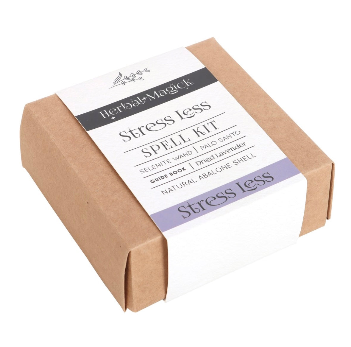 Månesøster Krystaller - Herbal Magick Stress Less Spell Kit ♡ Magisk mindre stress formular sæt i en æske ♡