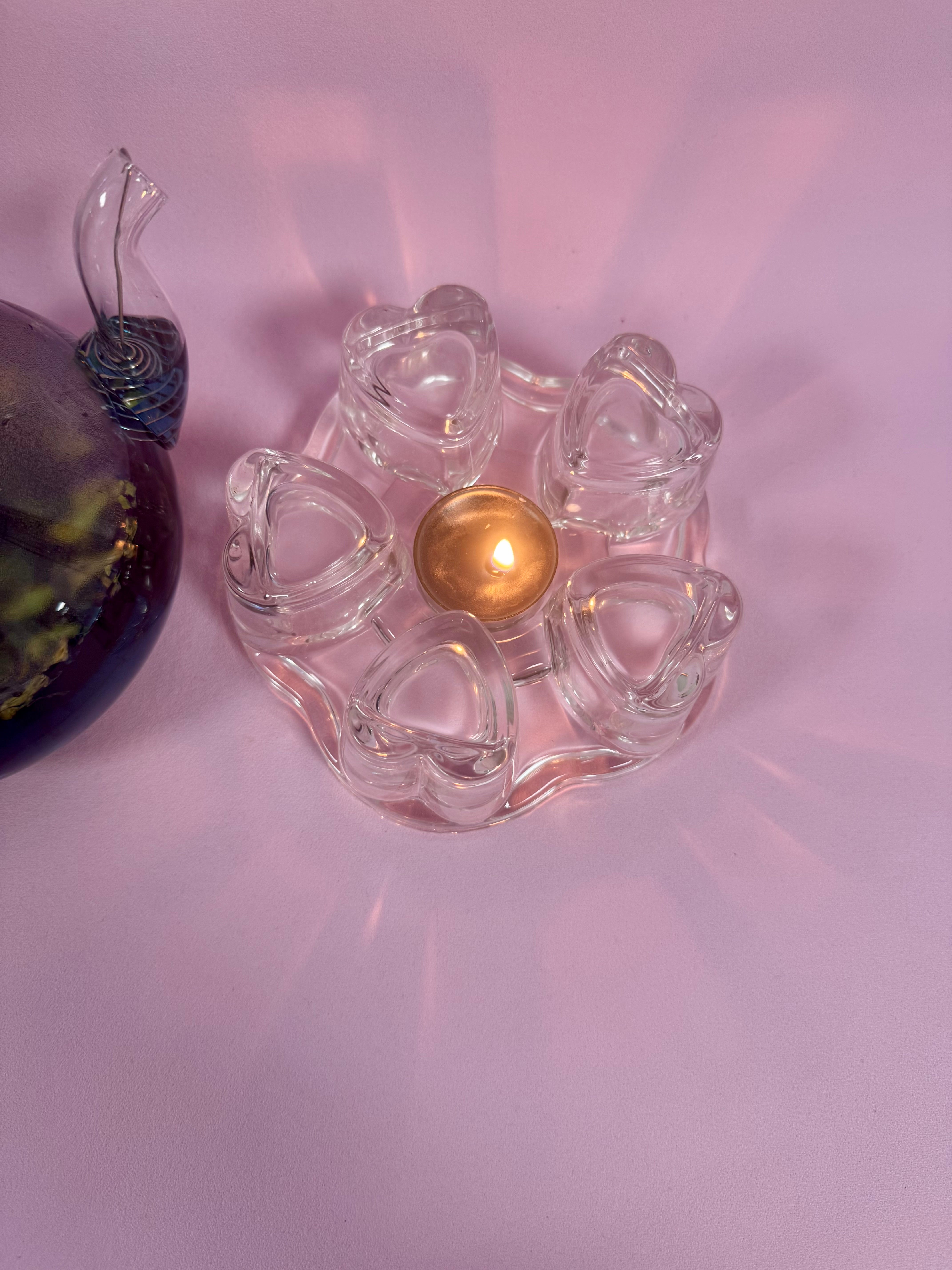 Glas Te Kande Med Stålfilter - 500 ml. Eller glas te varmer til fyrfadslys - Fra Tea Soul - Italien ☽