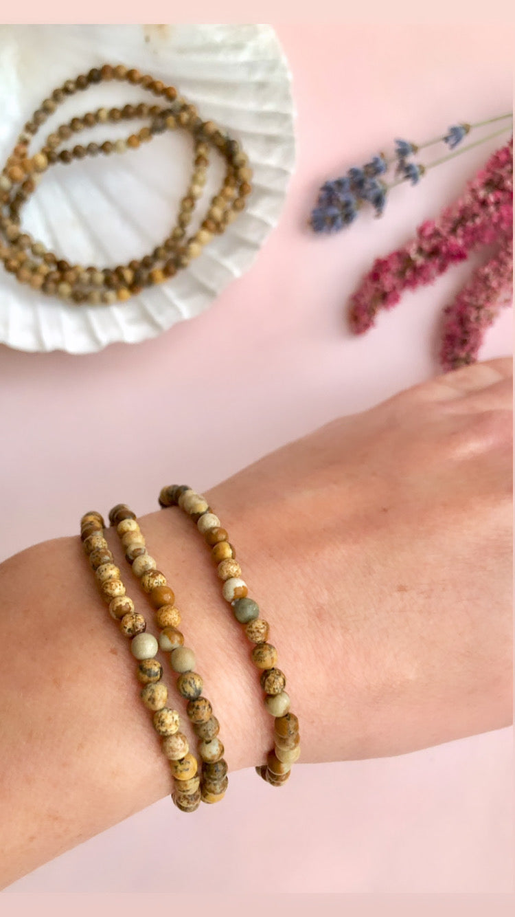 Månesøster Krystaller Picture / Billed Jaspis Armbånd