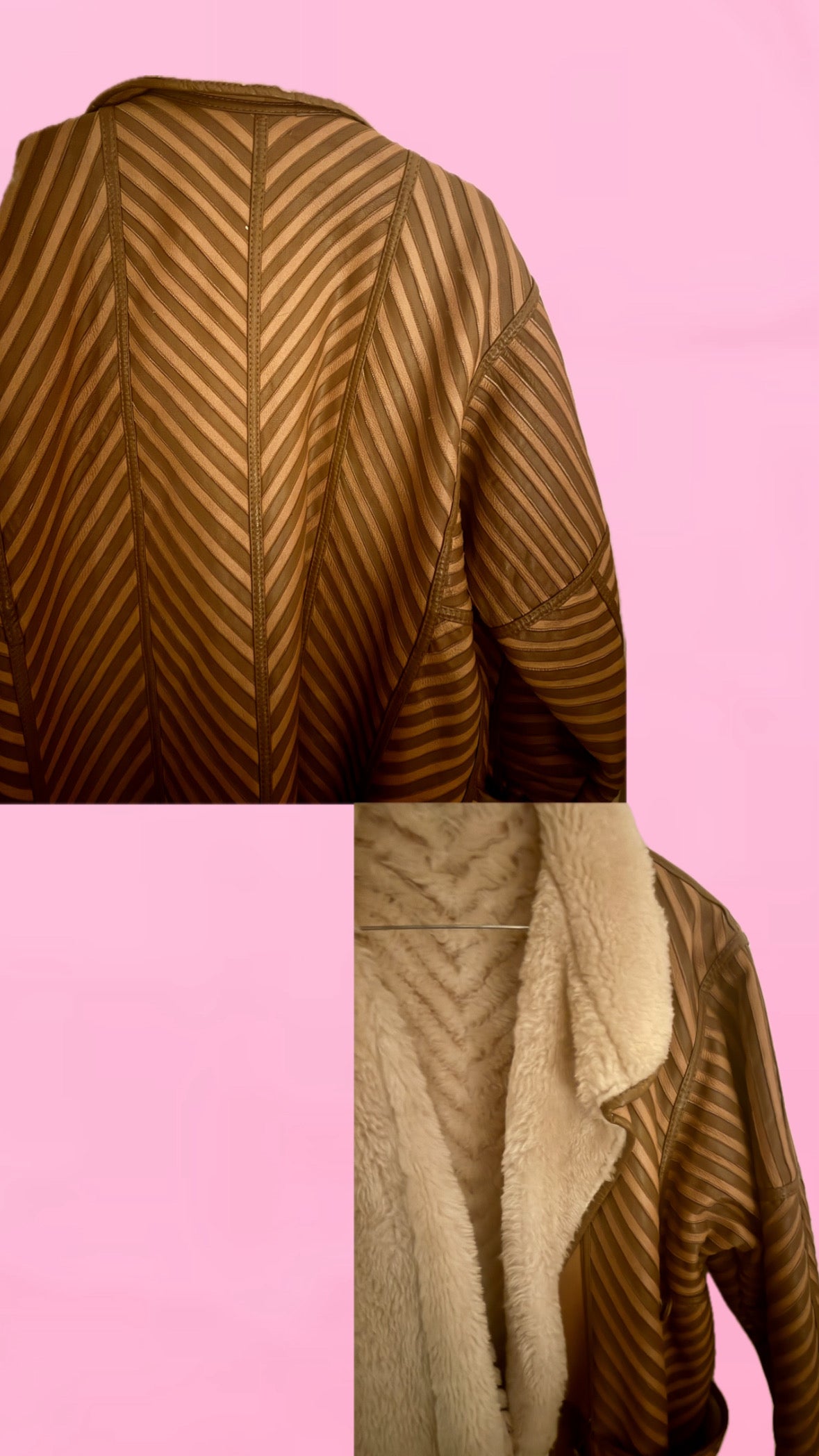 Pre-loved Rulams og lammeskinds jakke str. 40