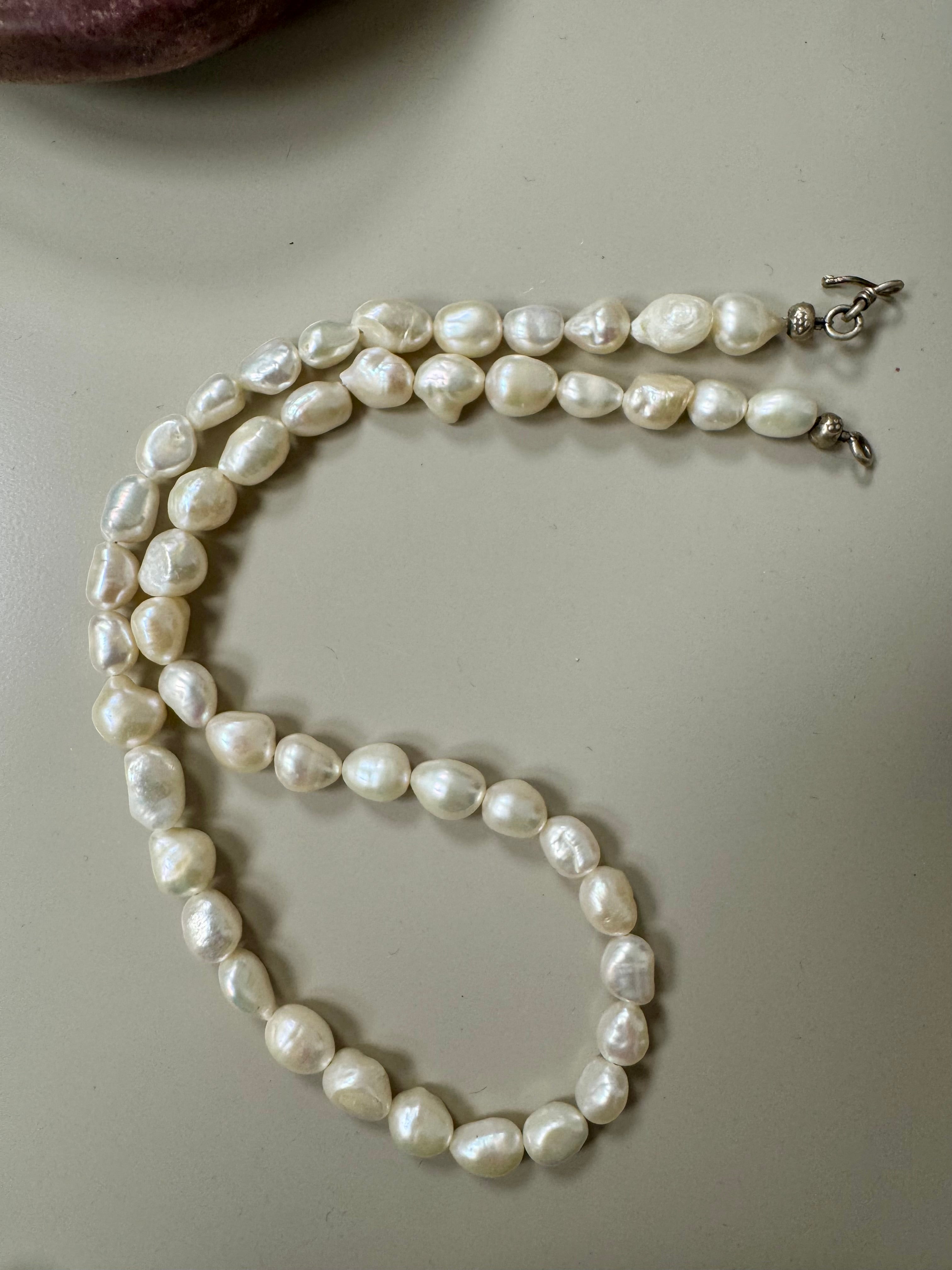 Klassisk Barok Perle Halskæde ♡ Håndlavet i Danmark - 46 cm. lang