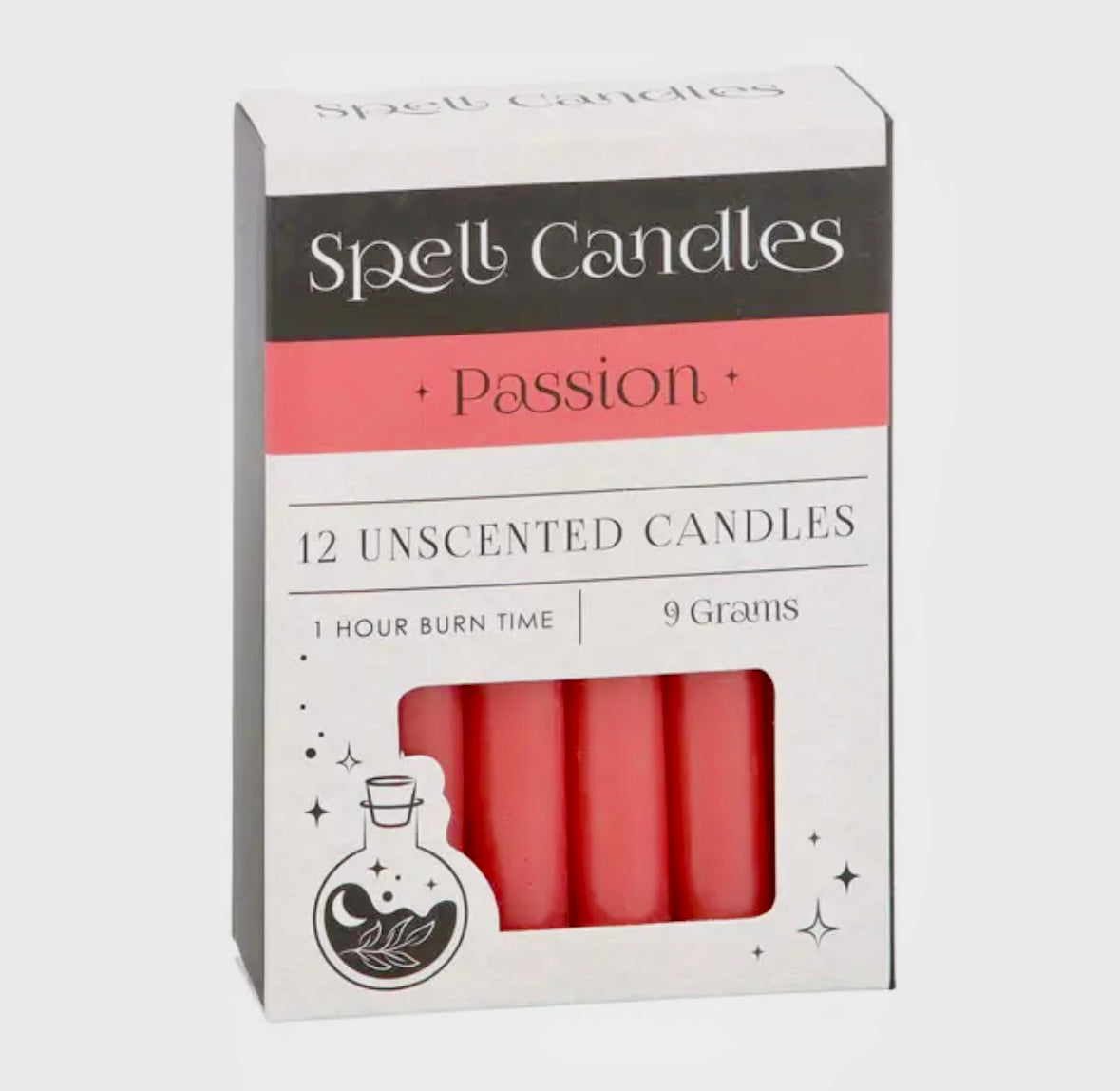 Månesøster Krystaller Røde ☾ Passion SPELL CANDLES ☾ For lidenskab - Stearinlys