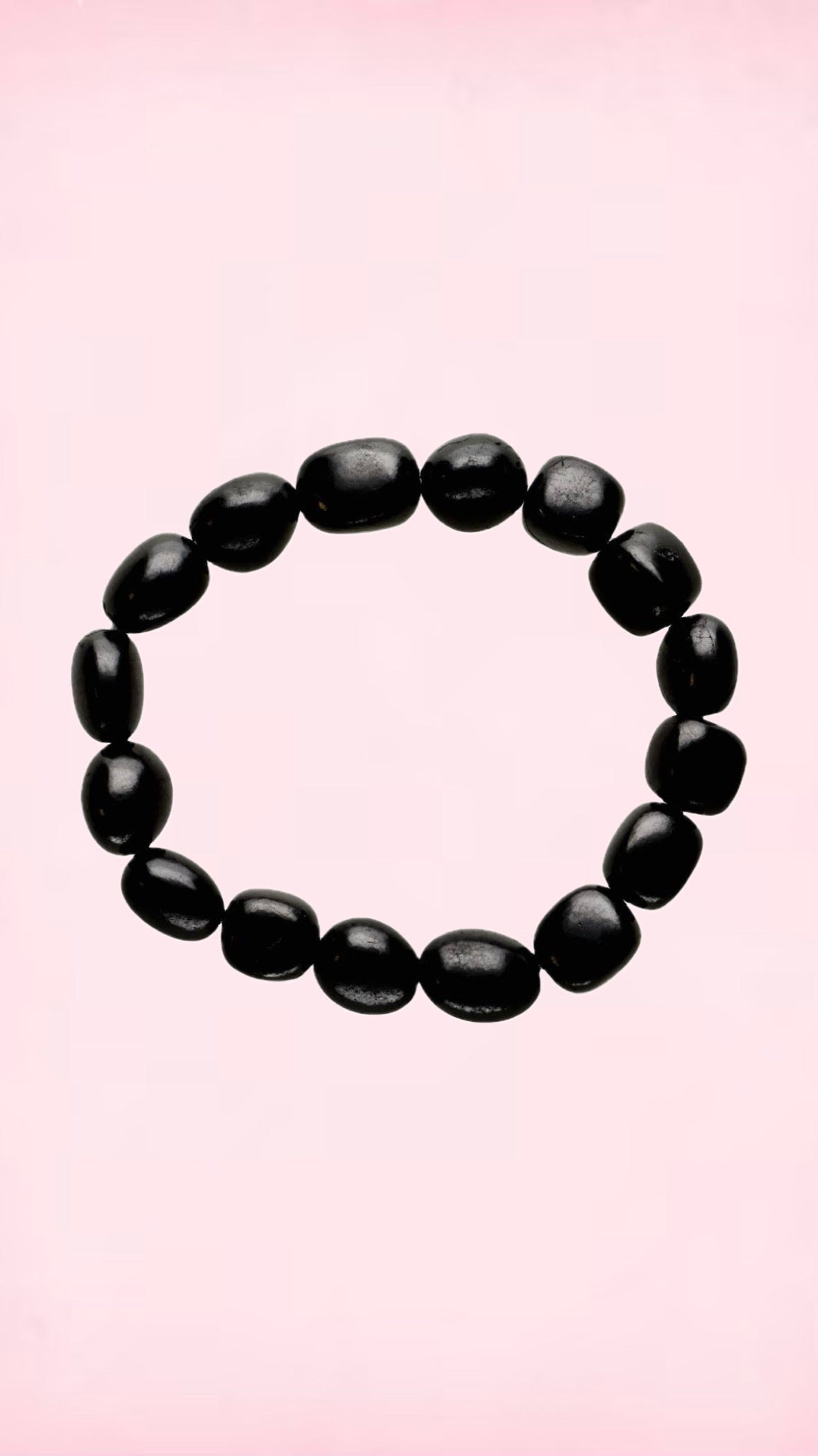 Shungit herre Armbånd - organiske polerede sten