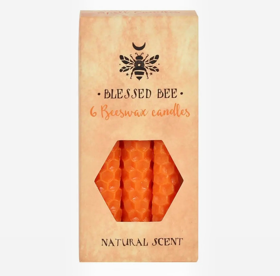 Sæt med 6 ORANGE ☾ Bivoks magic SPELL CANDLES ☾