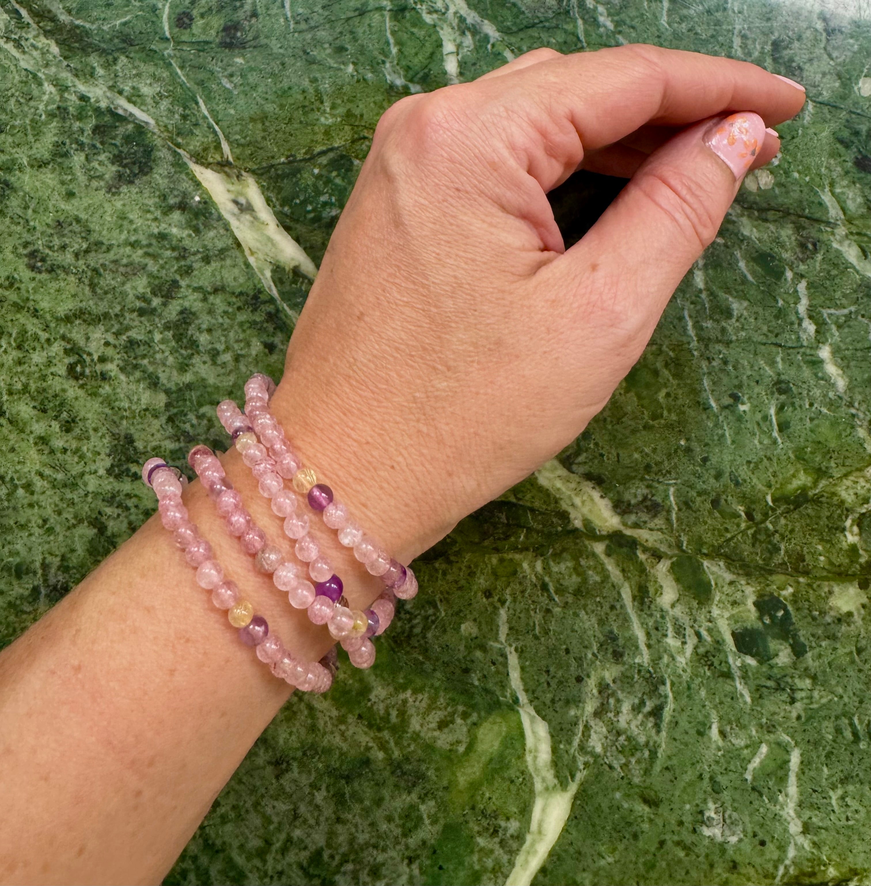 Super 7 Melody Armbånd - harmoni, balance, ro, healing af følelsesmæssige eller fysiske traumer (4 mm.)