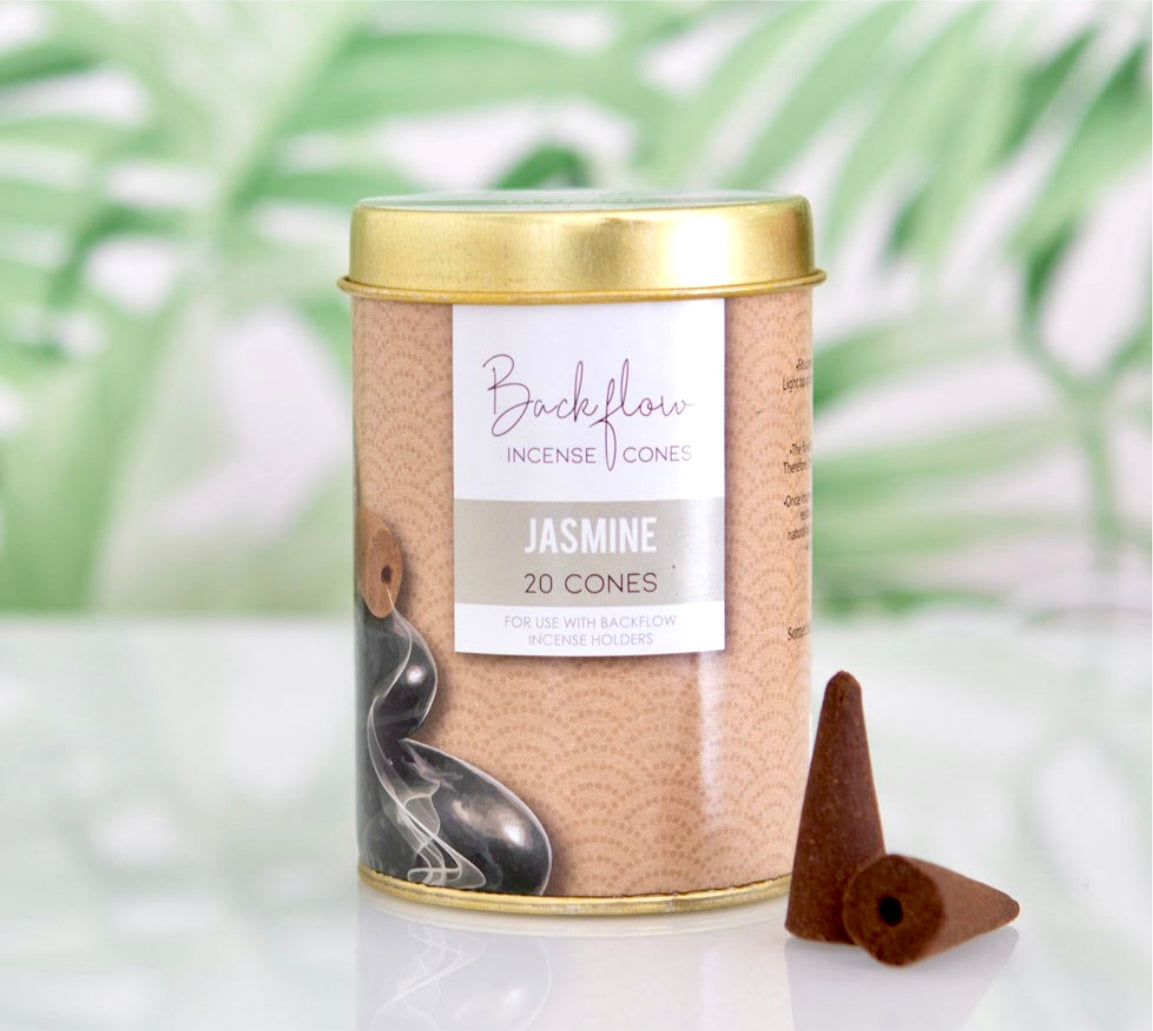 Jumbo Backflow Røgelses Kegler - Jasmin - MÅNESØSTER.DK