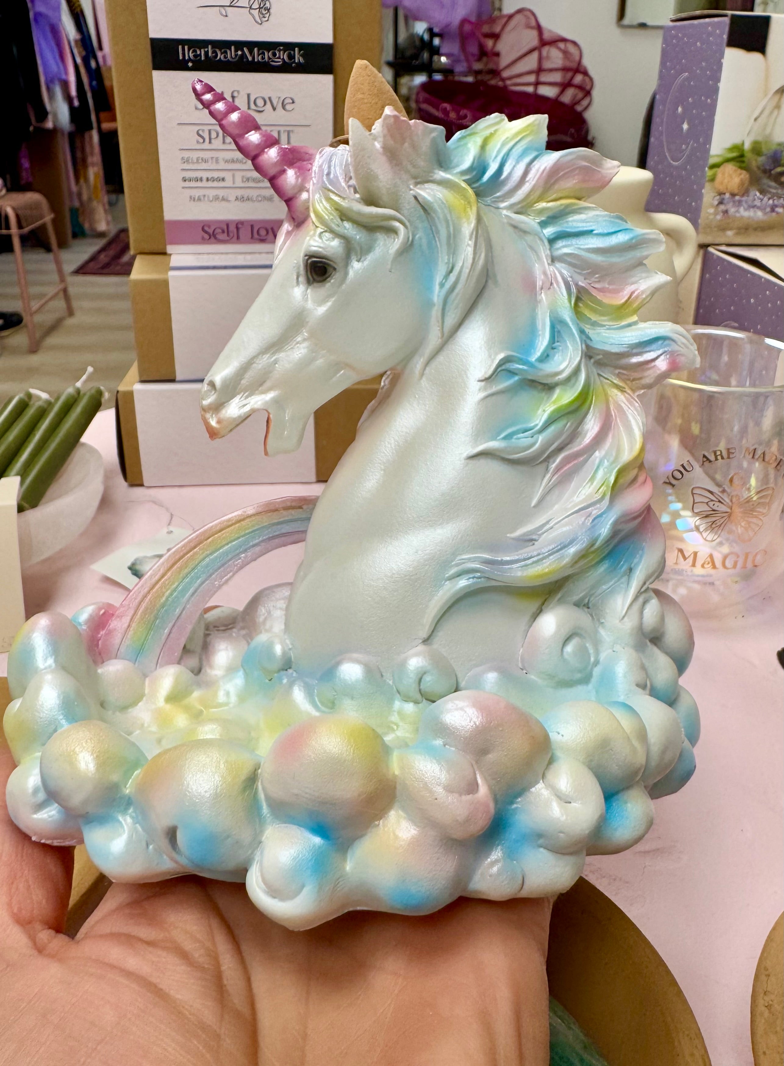 Unicorn Rainbow Backflow Røgelsesbrænder