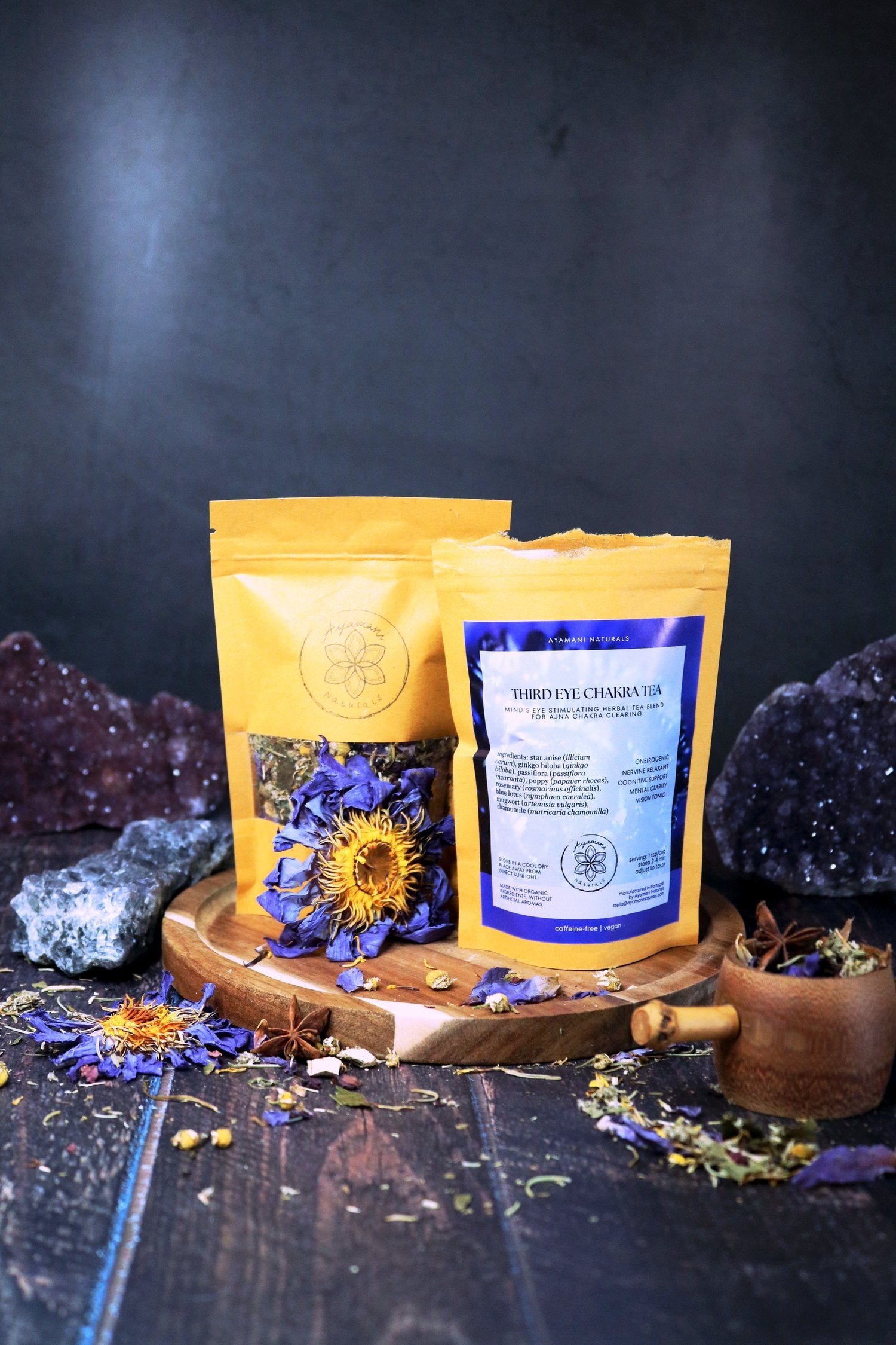 THIRD EYE CHAKRA TEA ☽ Tredje Øje Chakra Te Fra Ayamani Naturals ☽ 100 gram