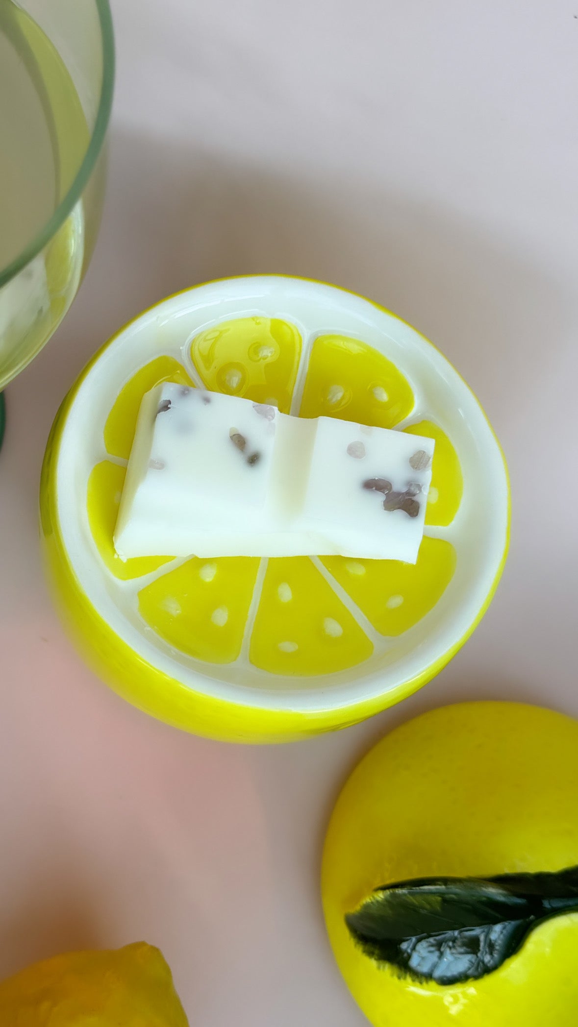 Månesøster Krystaller Voks-røgelses Brænder - Citron Til Aromaterapi