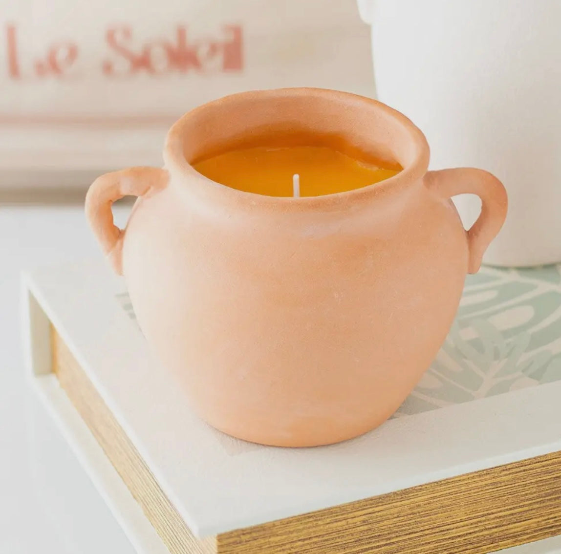 Terracotta urne med citronella-lys