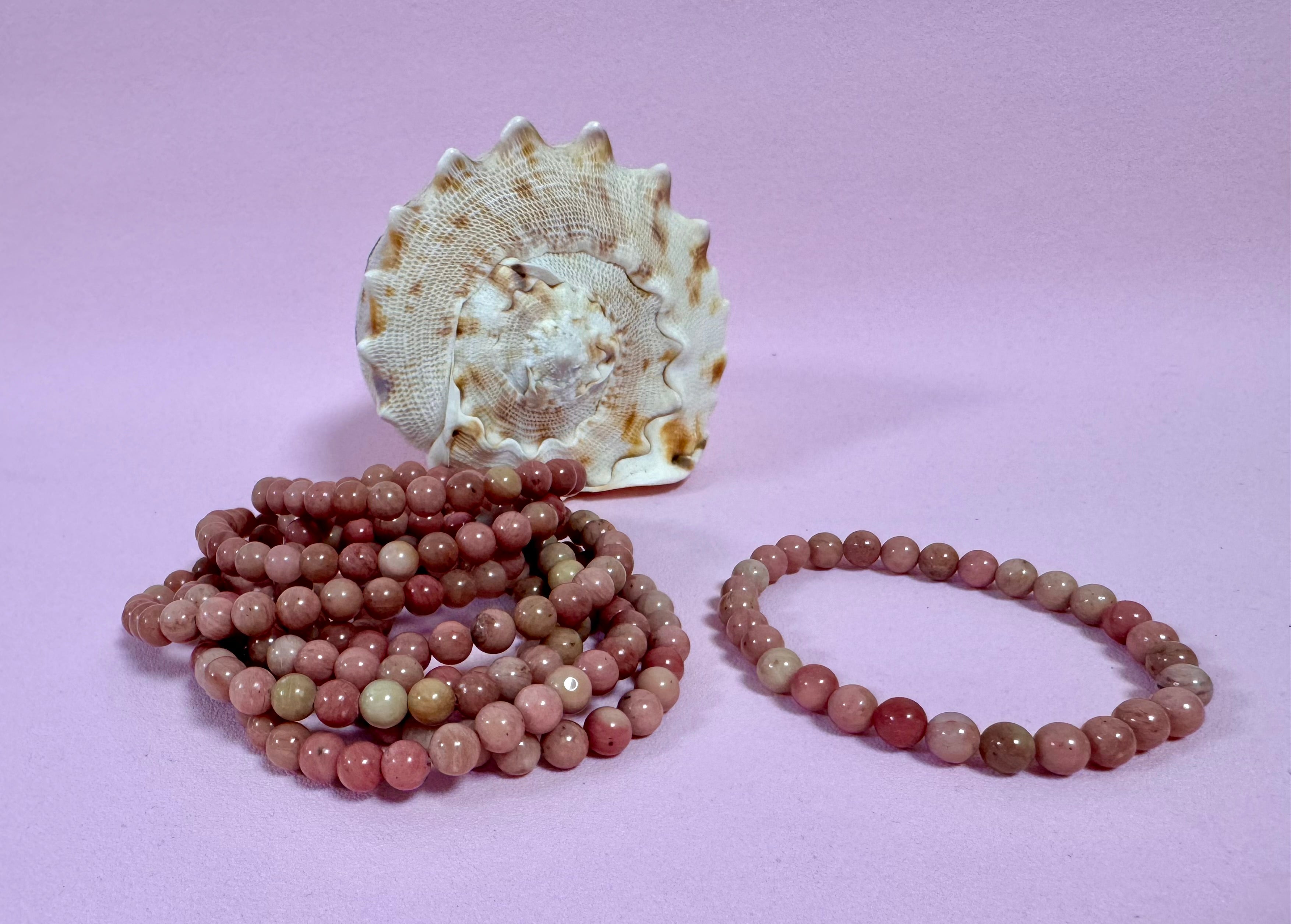 RHODOCROSIT Armbånd - Kærlighed, Tolerence, Følelsesmæsdig Balance, karftfuld Energi, Balancere Yin & Yang, lindre Frustration & Tvivl i sindet / MAANESOESTER.DK / MÅNESØSTER.DK