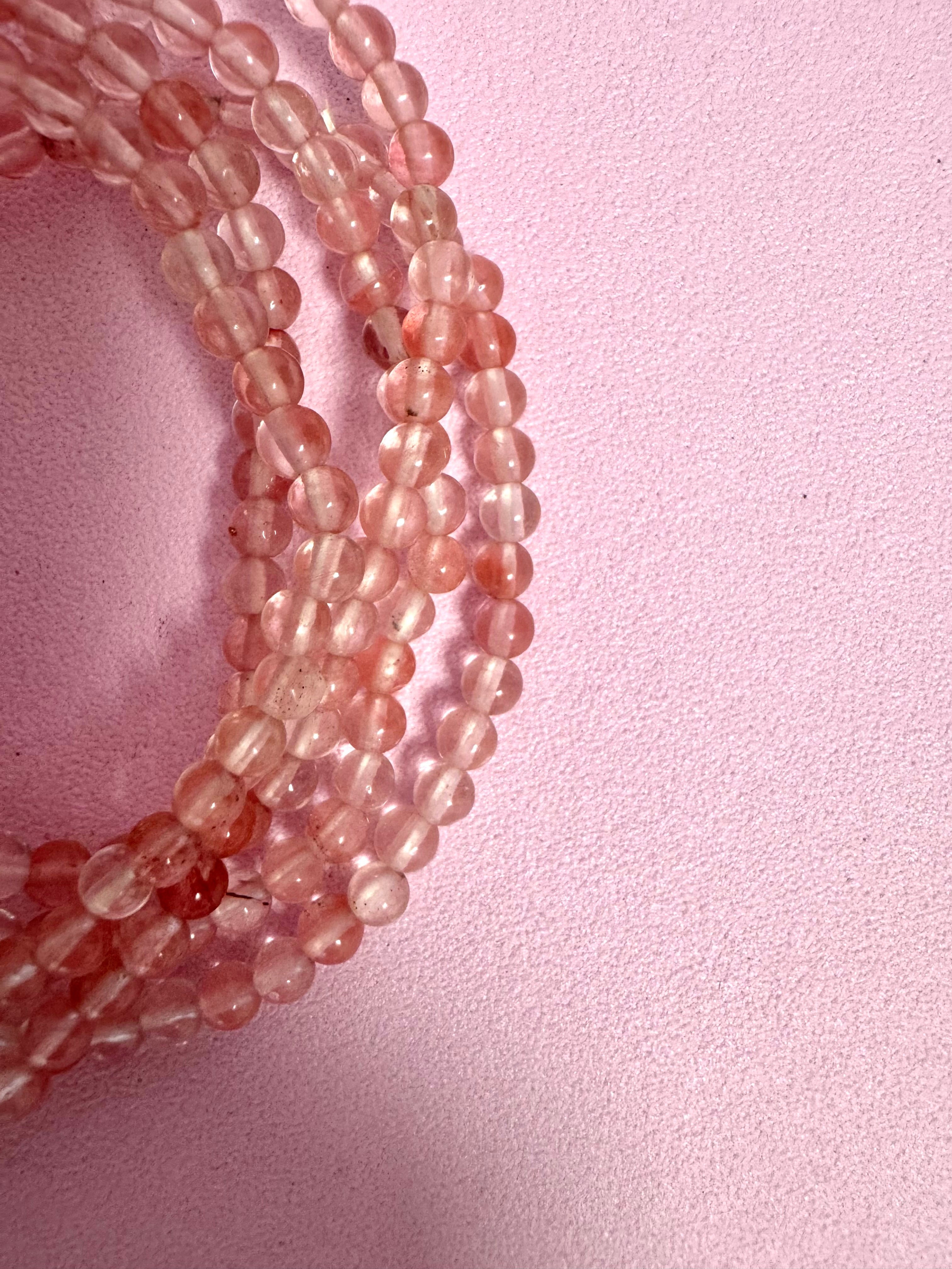 Cherry kvarts armbånd - positiv energi, vitalitet & passion - 4mm