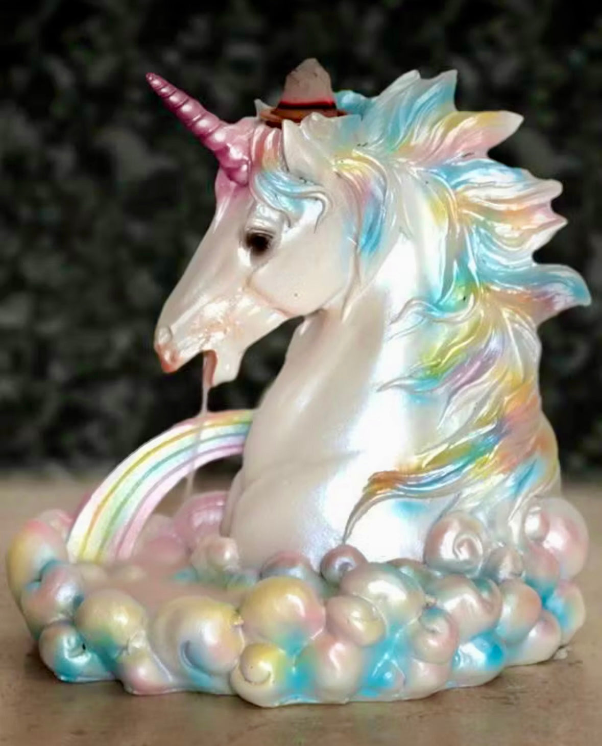 Unicorn Rainbow Backflow Røgelsesbrænder