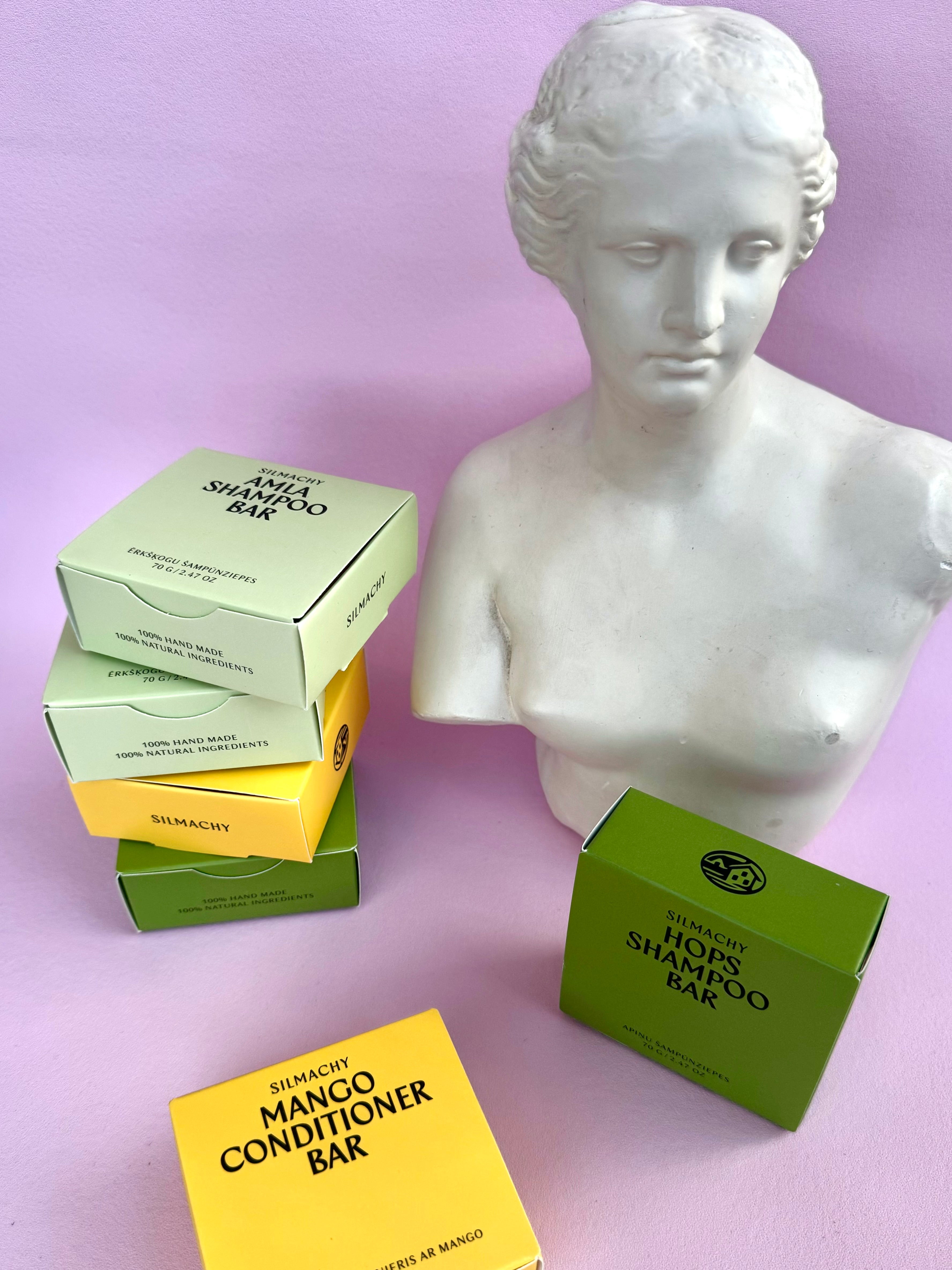 Månesøster Krystaller Hops Shampo Bar med humle & nælde ekstrakt til hårstyrke fra SILMACHY Månesøster.dk - Skæg Shampoo / Pleje