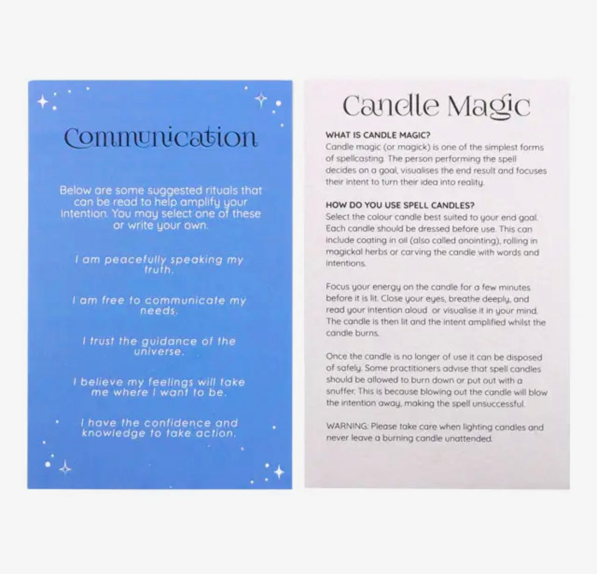 Månesøster Krystaller - Blå ☾ Communication SPELL CANDLES ☾ For Kommunikation