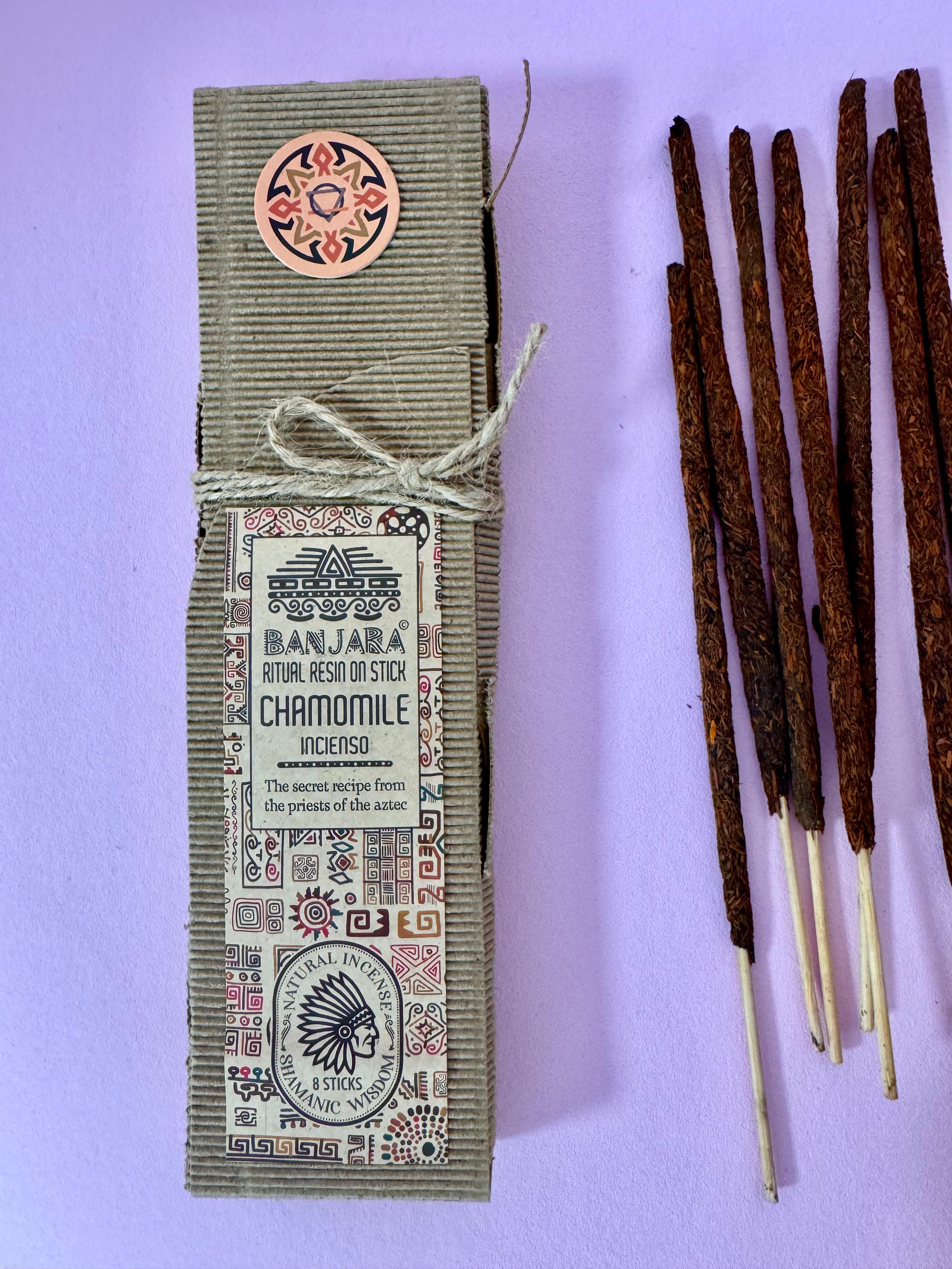 Månesøster Krystaller Horsens - Kamille Røgelsespinde - Ritual Resin on Stick - Chamomile - Banjara