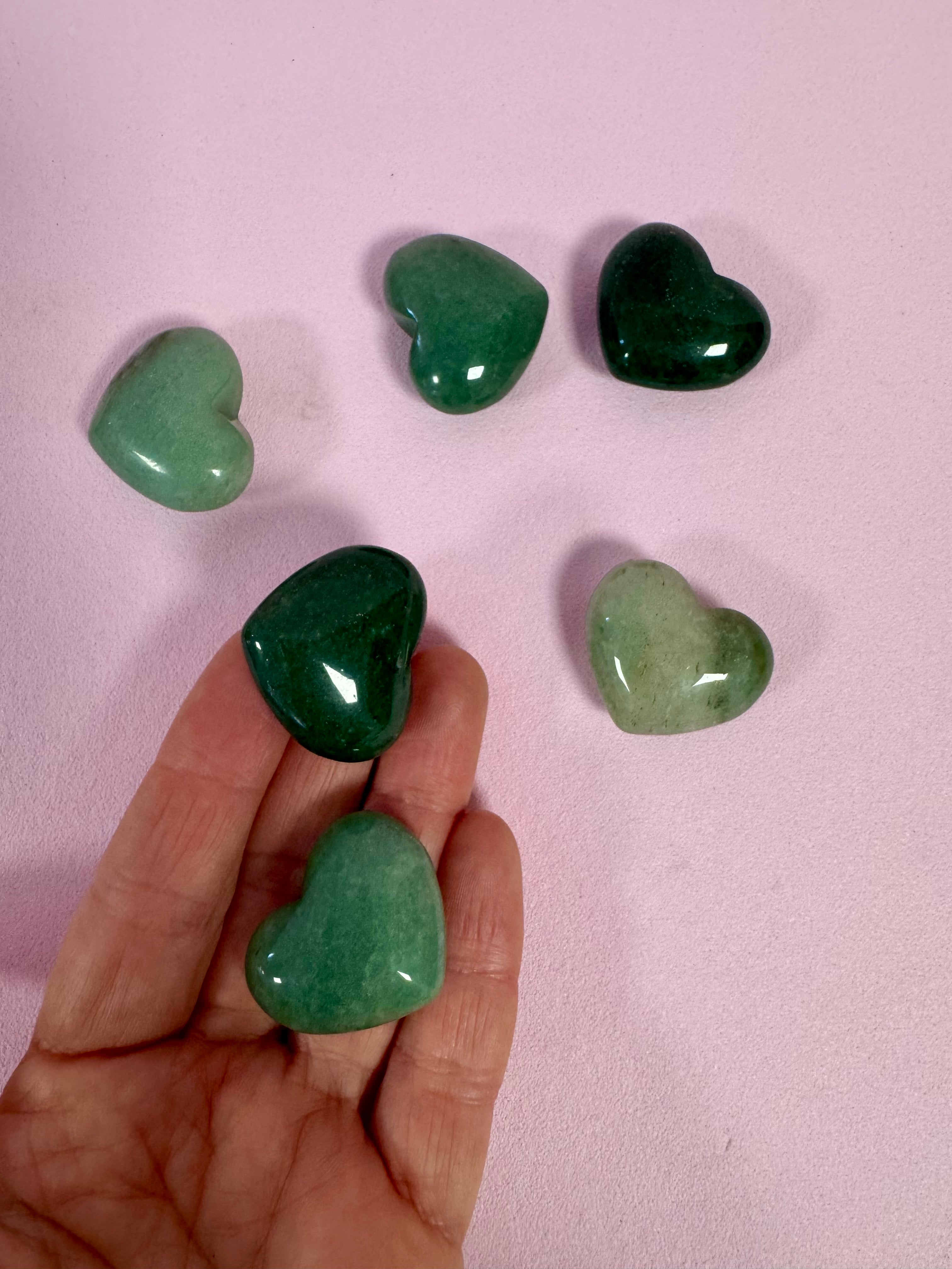 Aventurin hjerte - Kærlighed, Rigdom & Lykke - 3,3 cm