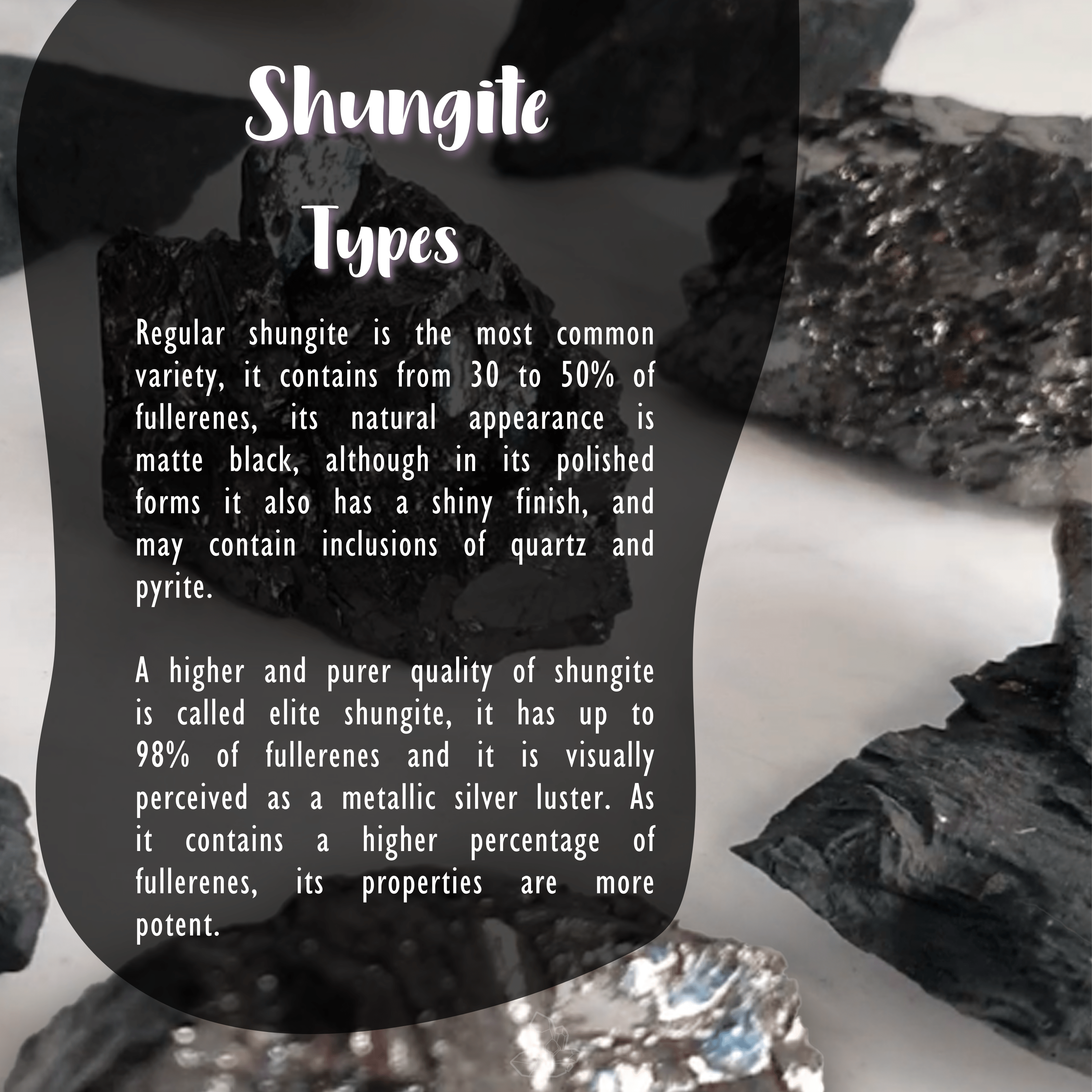 Shungit cirkulær klæbende plade