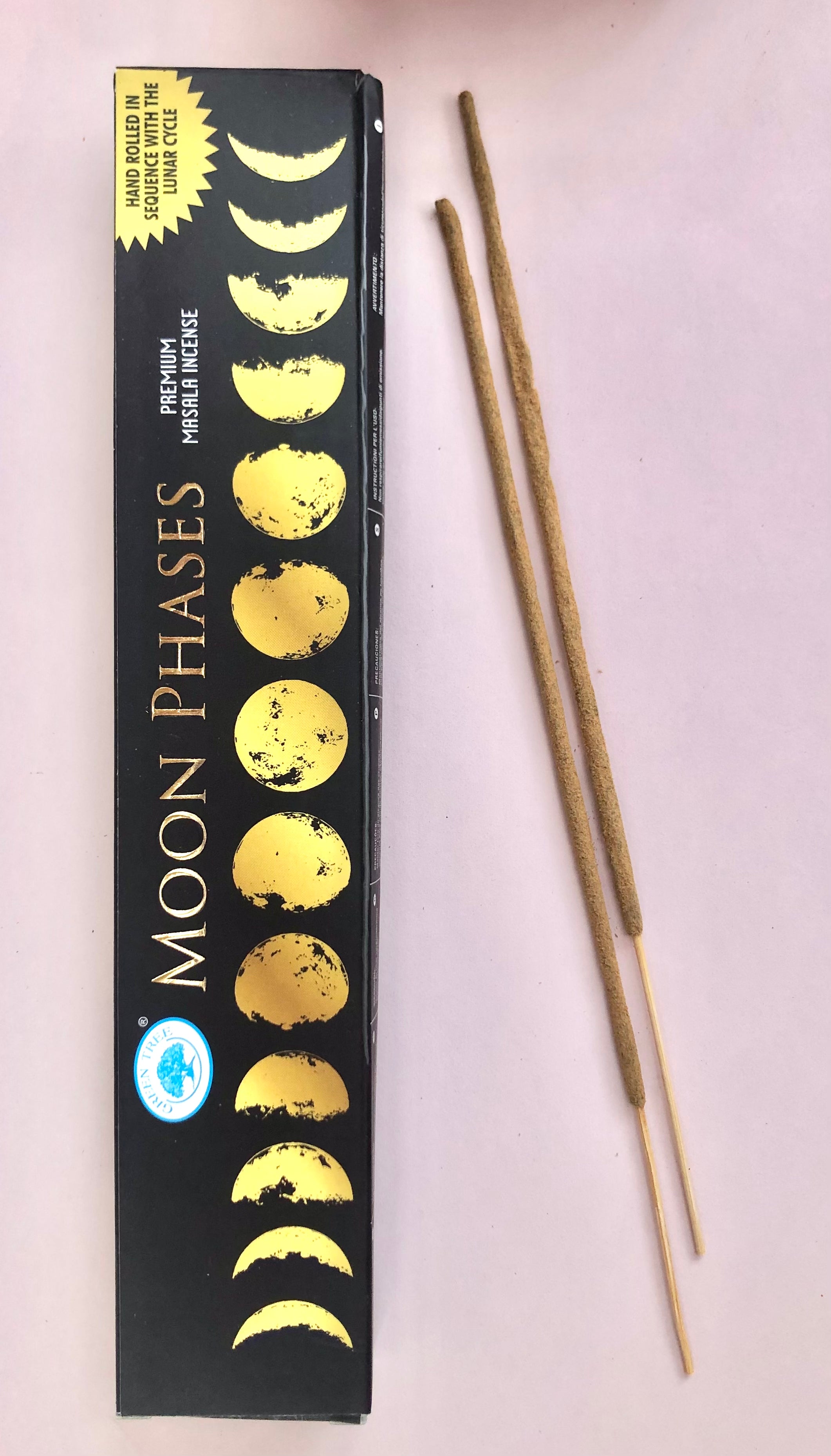 Månesøster Krystaller Green Tree ☽ Moon Phases Røgelse