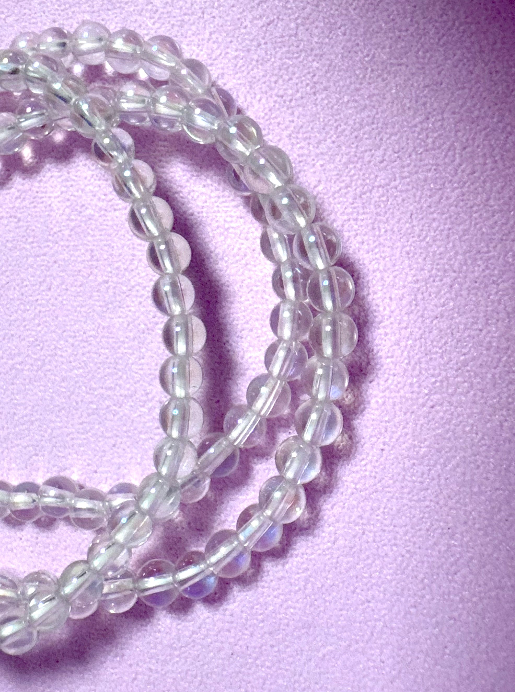 Aqua Aura Bjergkrystals Armbånd - (4 mm., 18 cm.)
