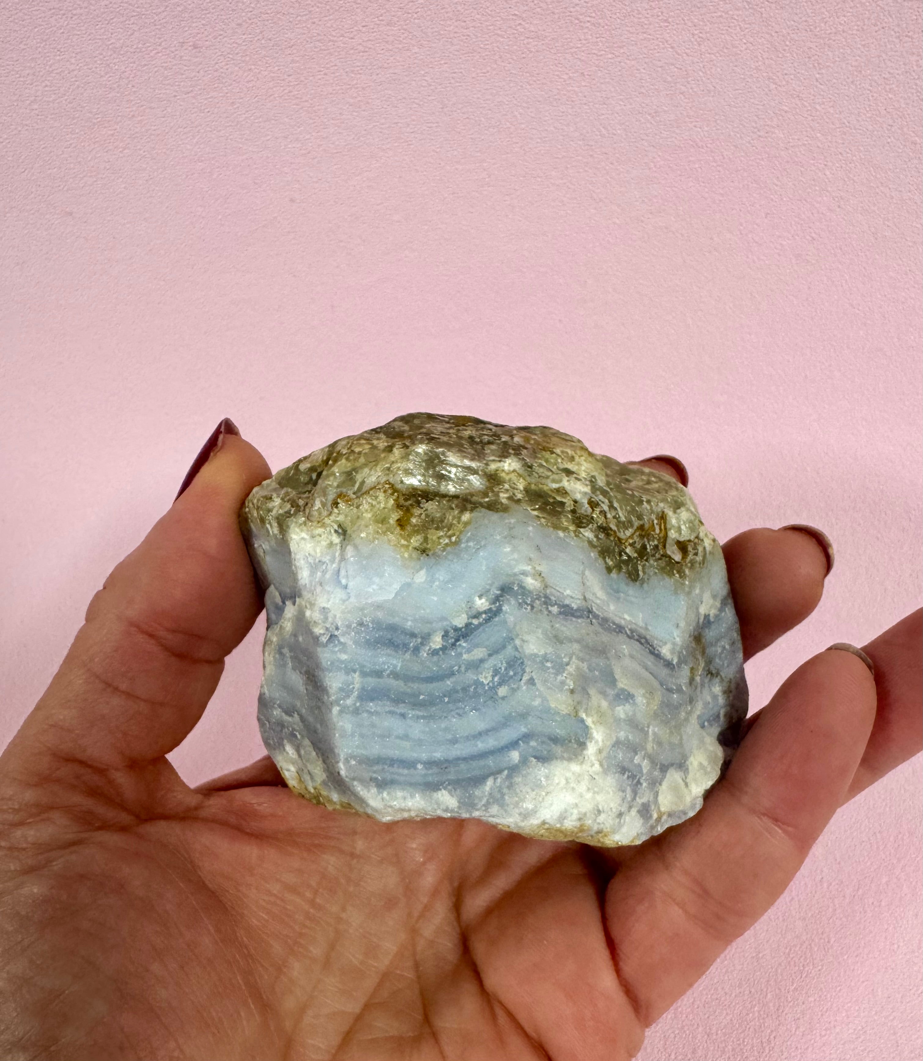 Blonde agat rå - ro, balance & blid styrke 8x6x7 cm 327 gram