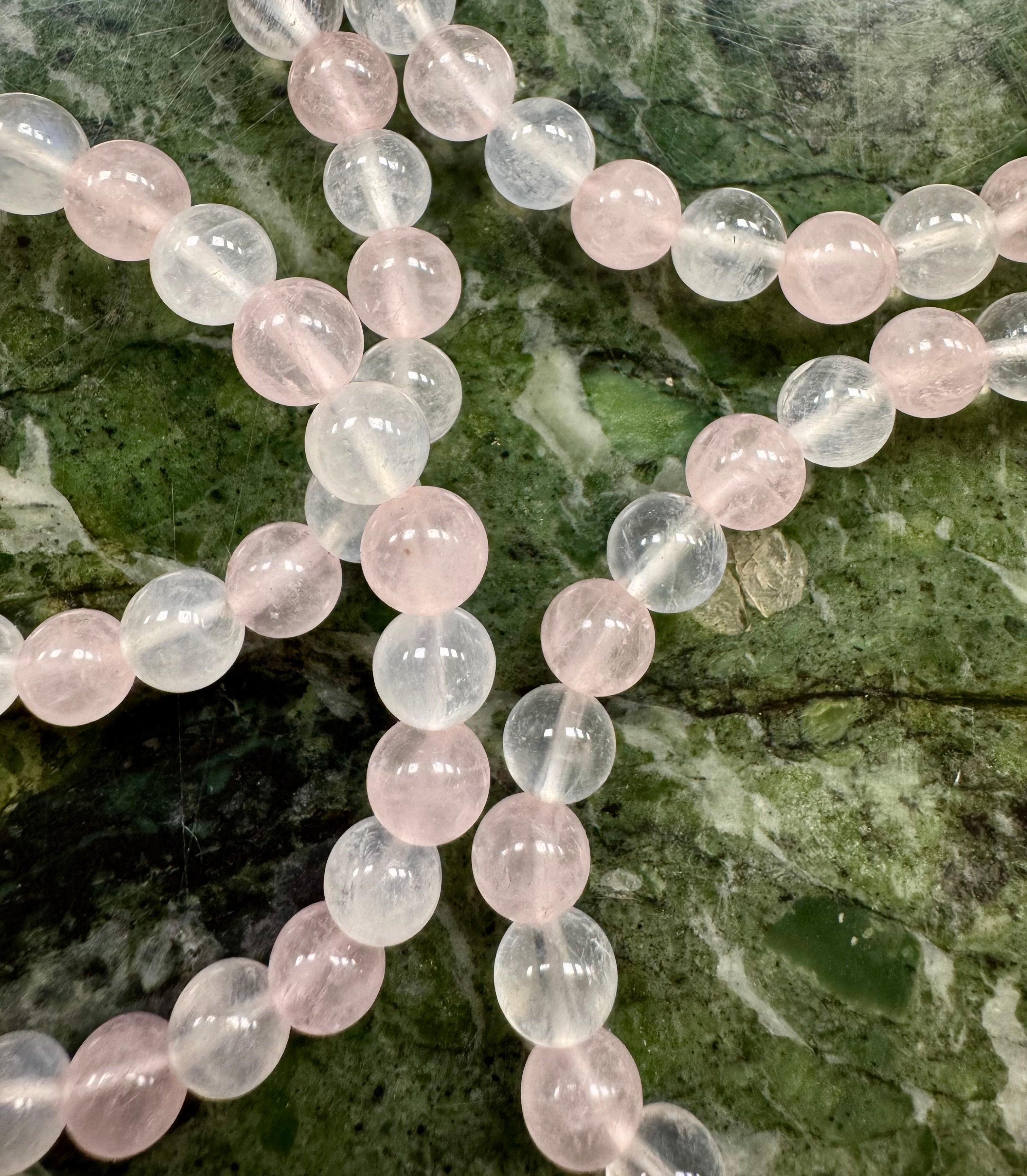 Følelsesmæssig udviklings armbånd - med rosenkvarts & månesten