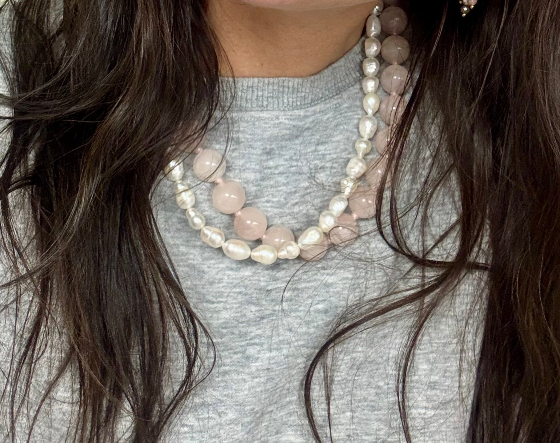 Klassisk Barok Perle Halskæde ♡ Håndlavet i Danmark - 46 cm. lang