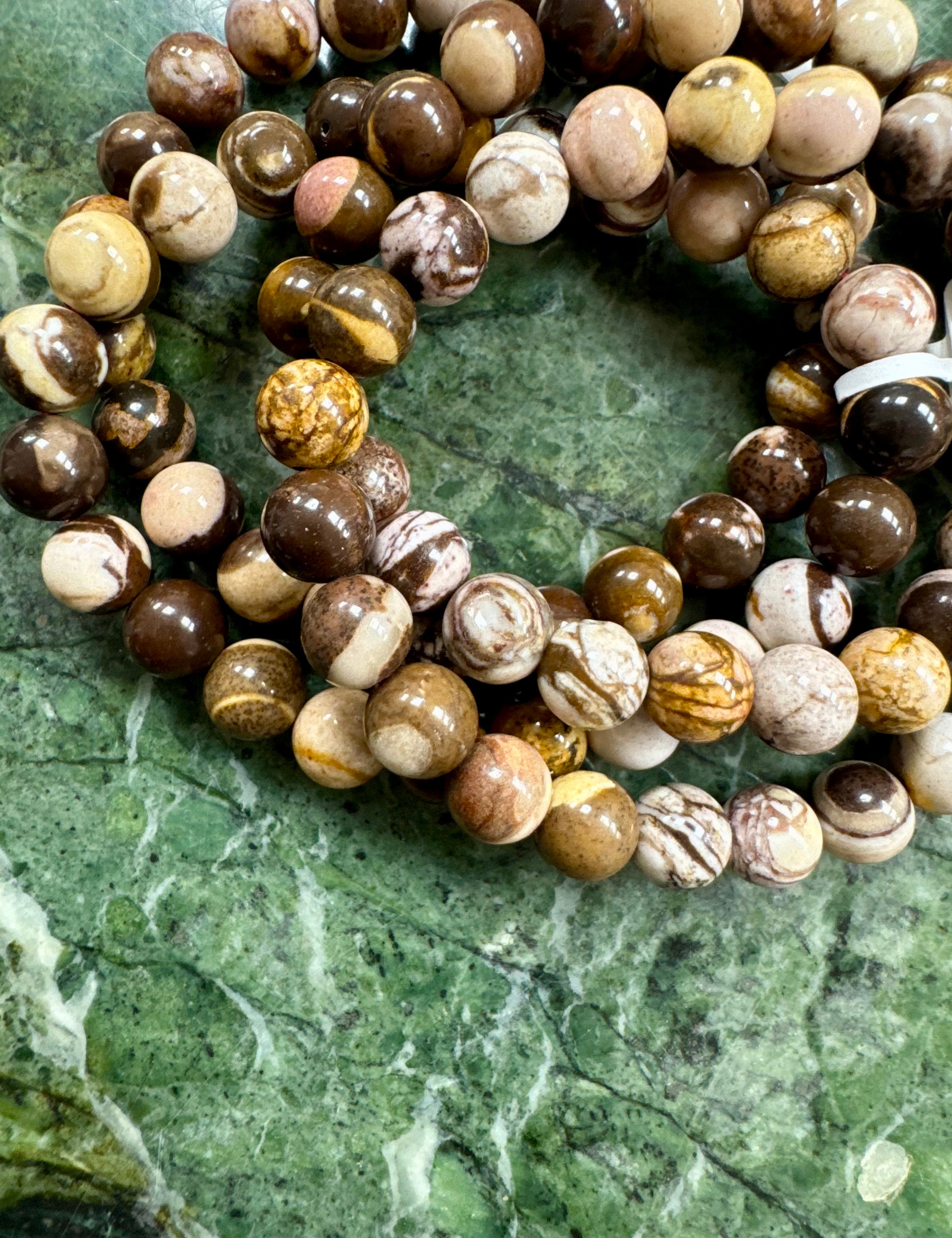 Armbånd til mænd - brun jaspis Jordforbindelse, beskyttelse & energetisk forbindelse til Moder Jord - 8 mm -