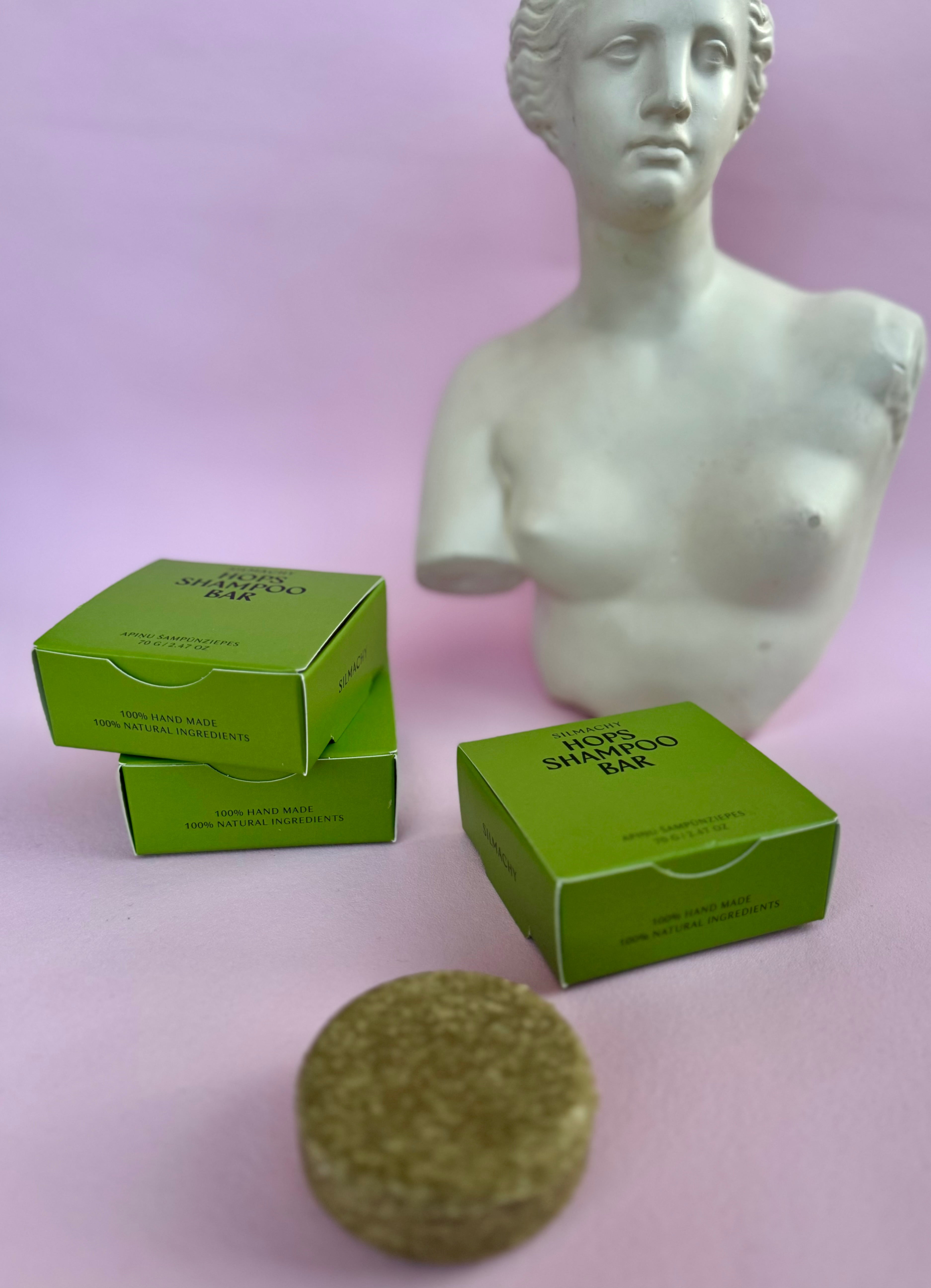 Månesøster Krystaller Hops Shampo Bar med humle & nælde ekstrakt til hårstyrke fra SILMACHY - Skæg Shampoo / Pleje