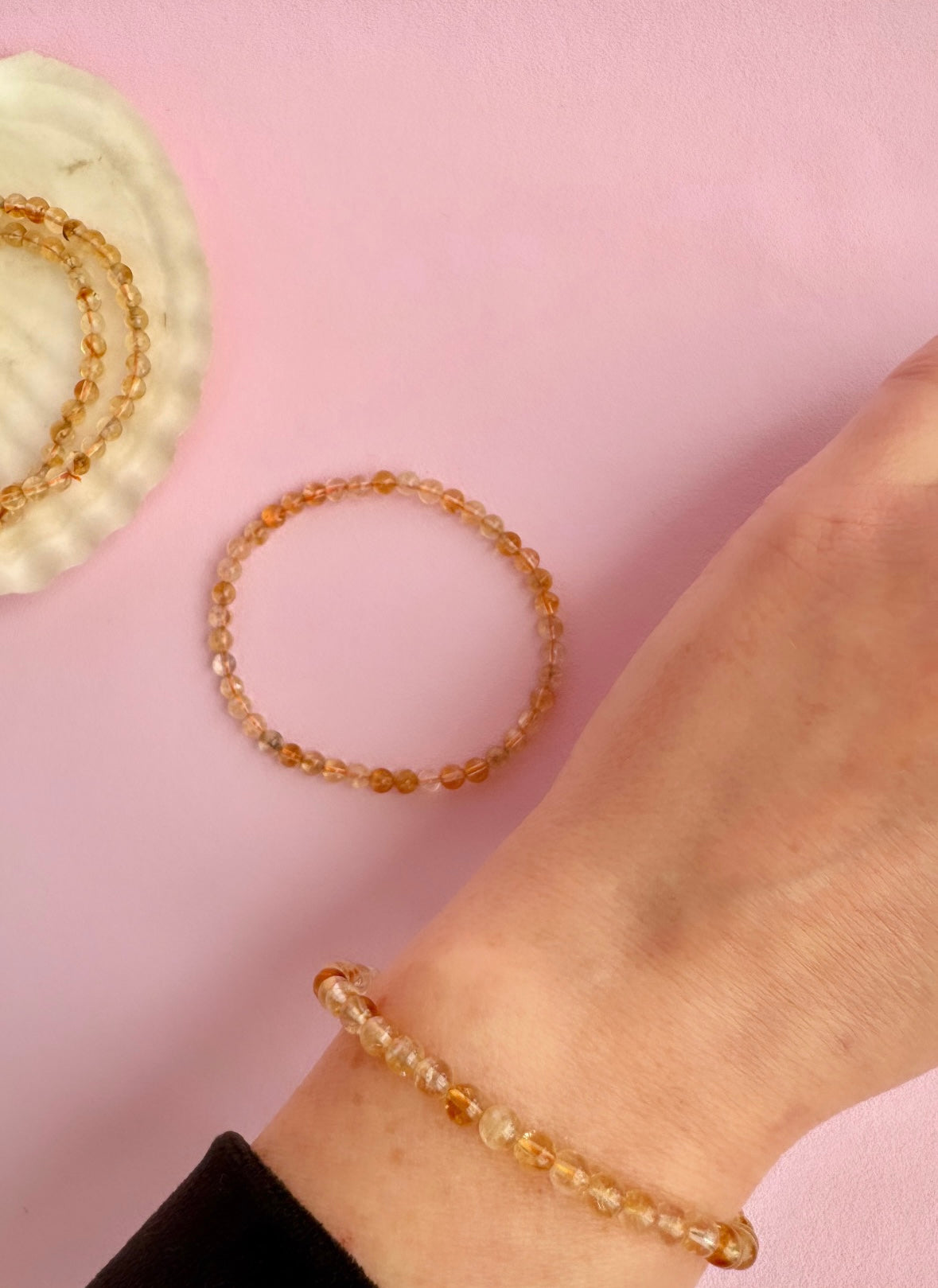 Månesøster Krystaller ☾ citrin Armbånd ☾ MANEFESTATION, RIGDOM & LIVSGLÆDE ☾ 4 mm