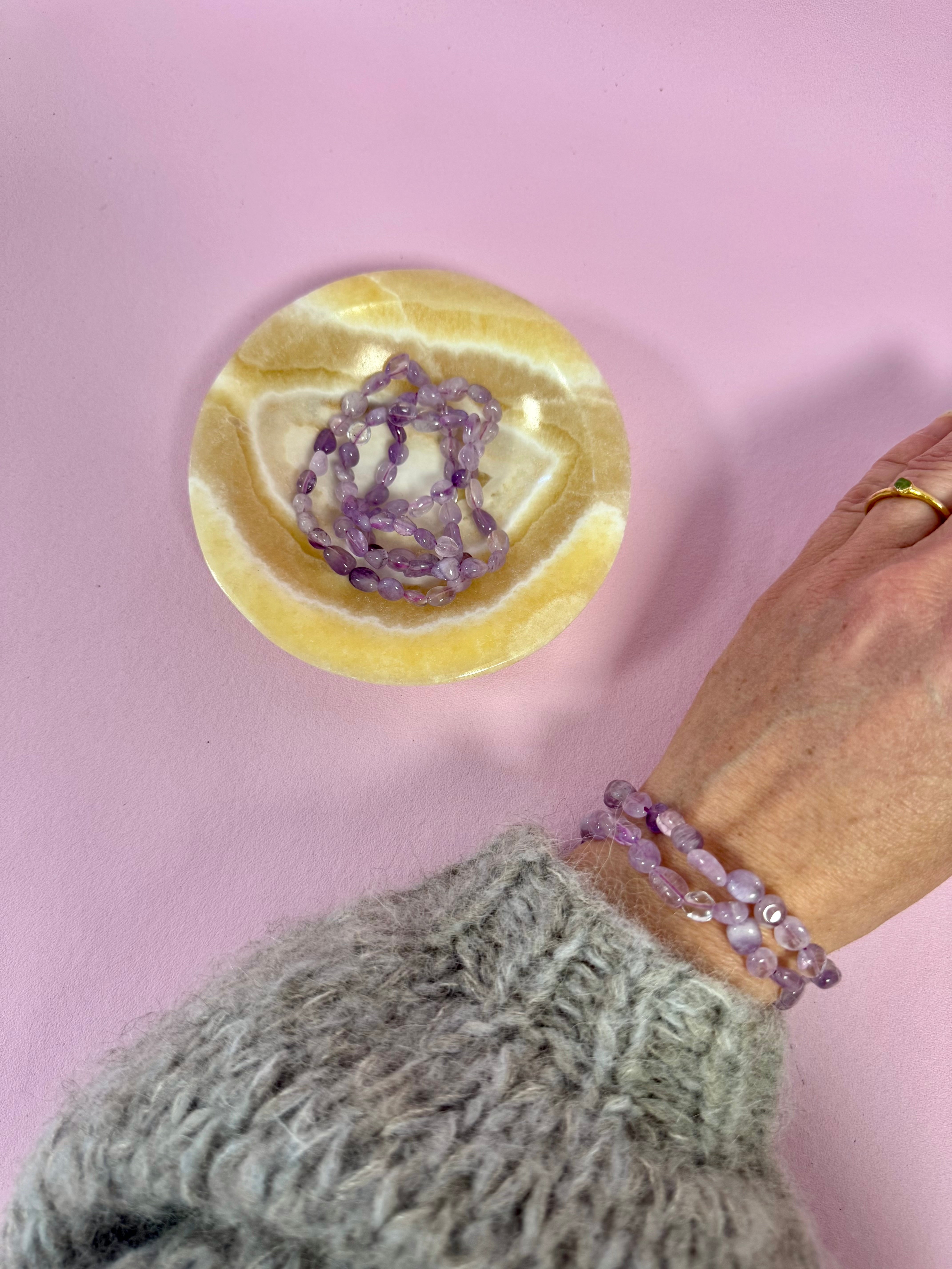 Lavendel Ametyst Armbånd ☾ RO, HEALING & SELVKÆRLIGHED ☾