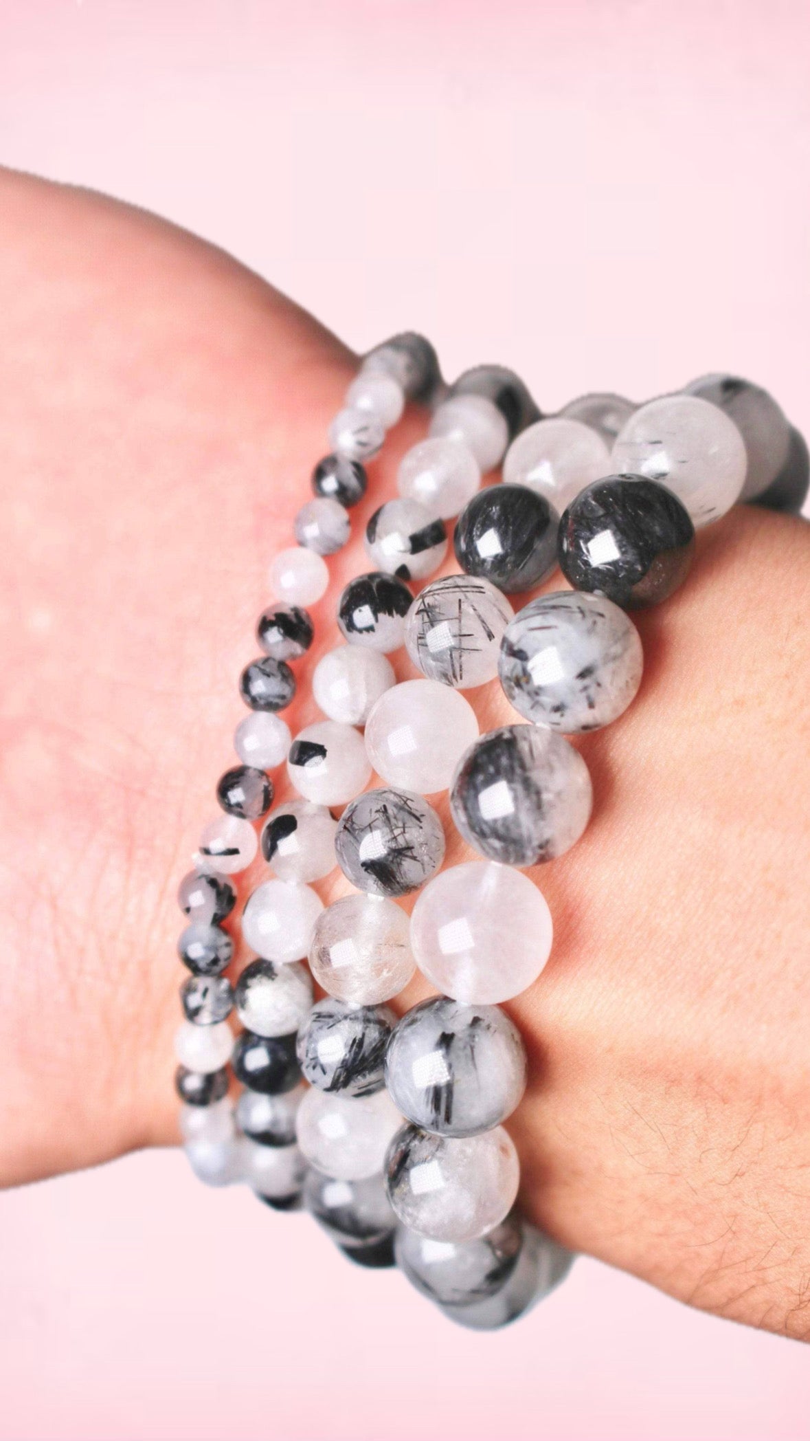 Turmalin Kvarts ☾ Armbånd 4mm.