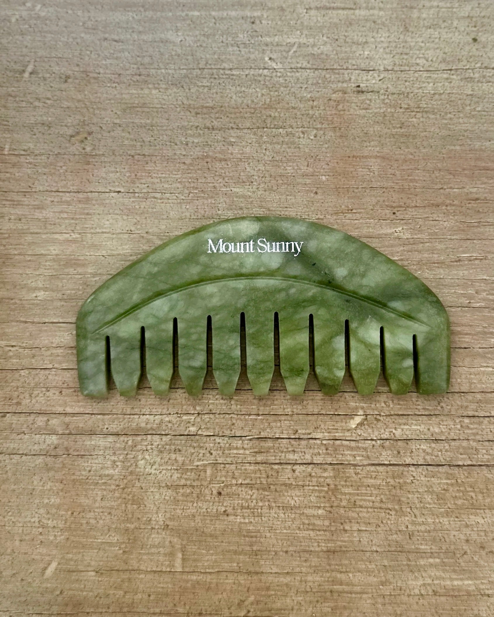 Jade Scalp Gua Sha kam kombination - til ansigt og hovedbund - 100% naturlig jade
