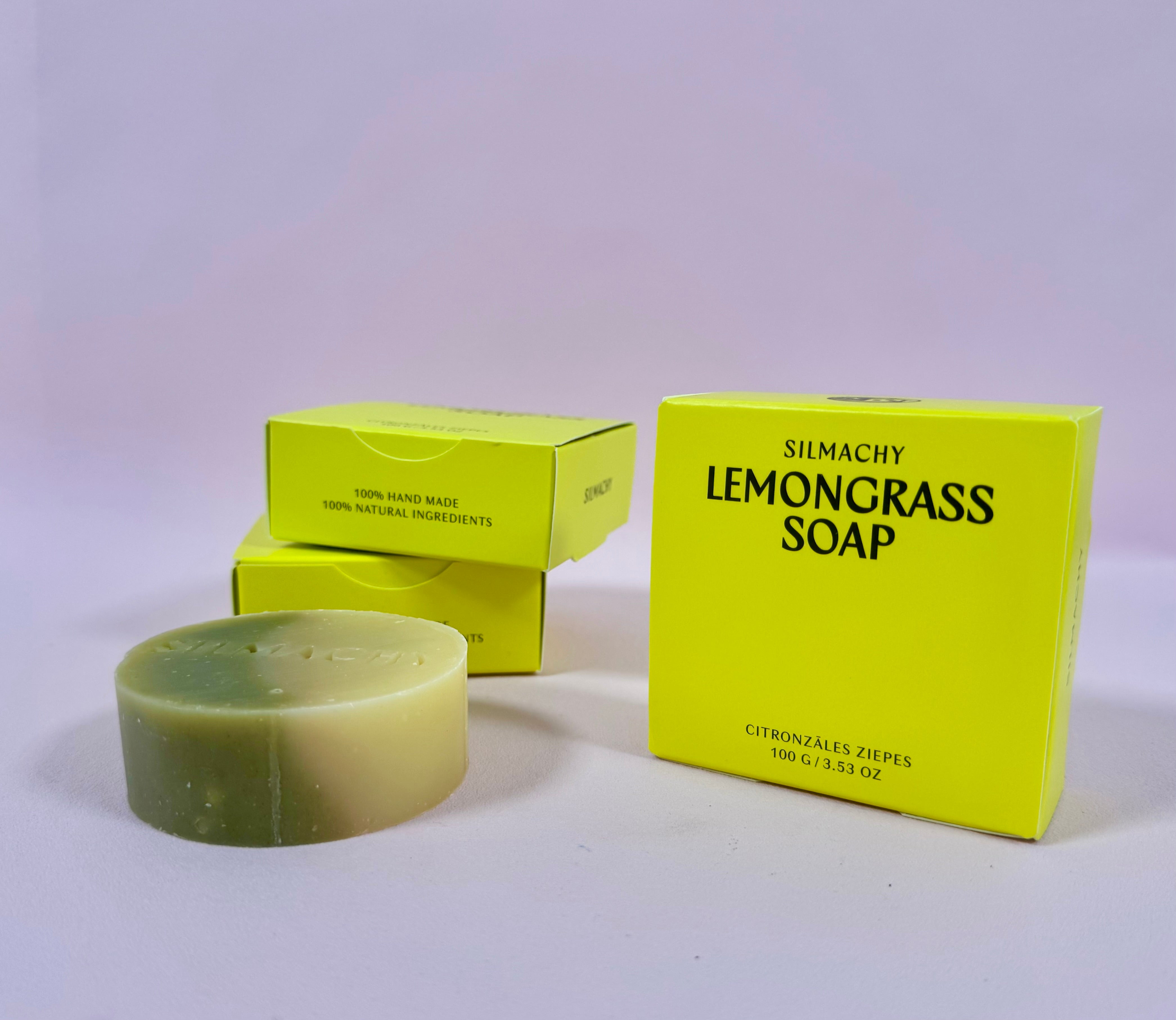 SILMACHY naturlig & opløftende Citrongræssæbe - 100 g - Blødt skummende hånd- og kropssæbe med frisk og citrusagtig citrongræsolie.