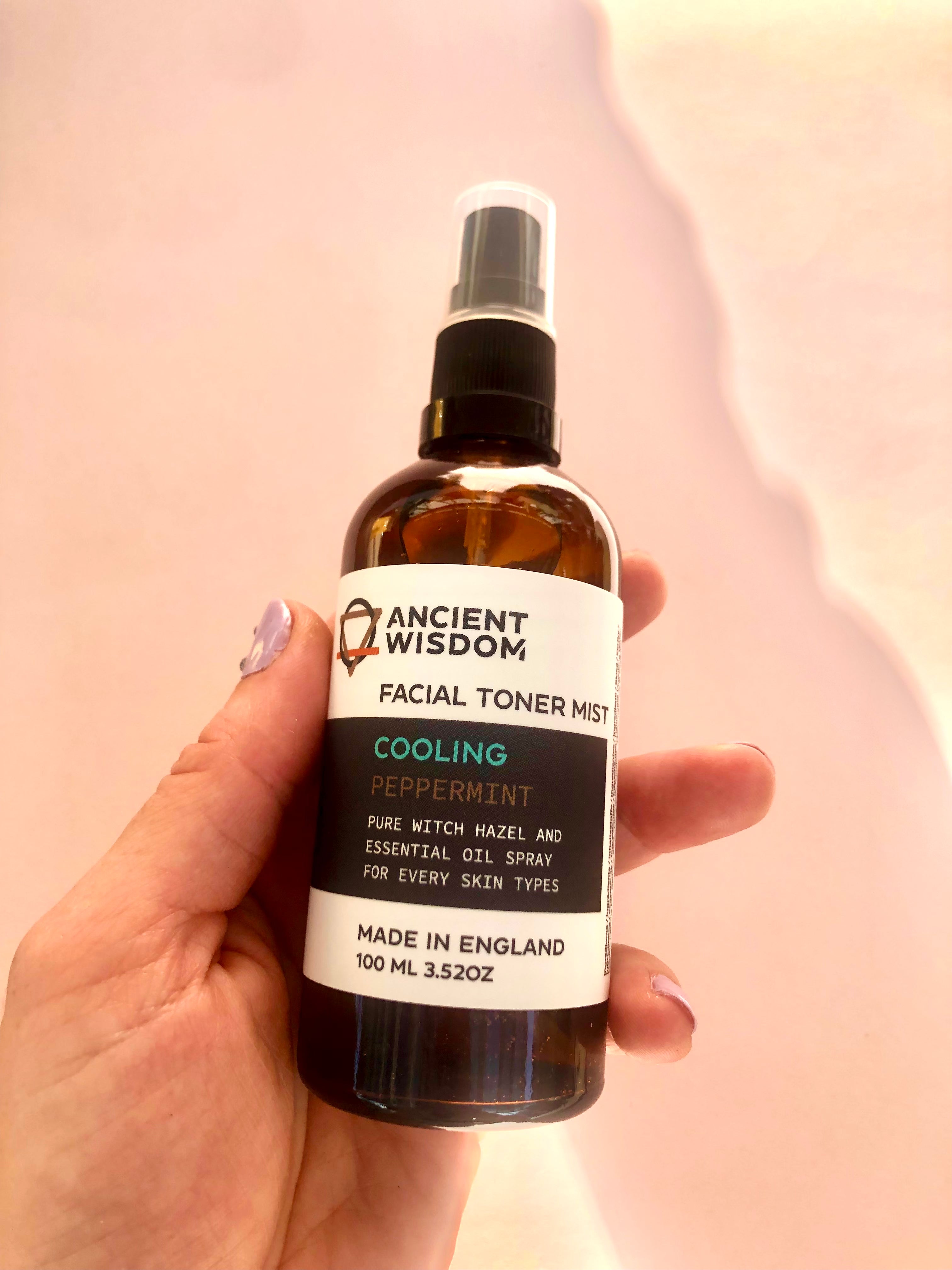 Facial Toner Mist ☽ Cooling Peppermint ☽ fra Ancient Wisdom ☽ 100 ml