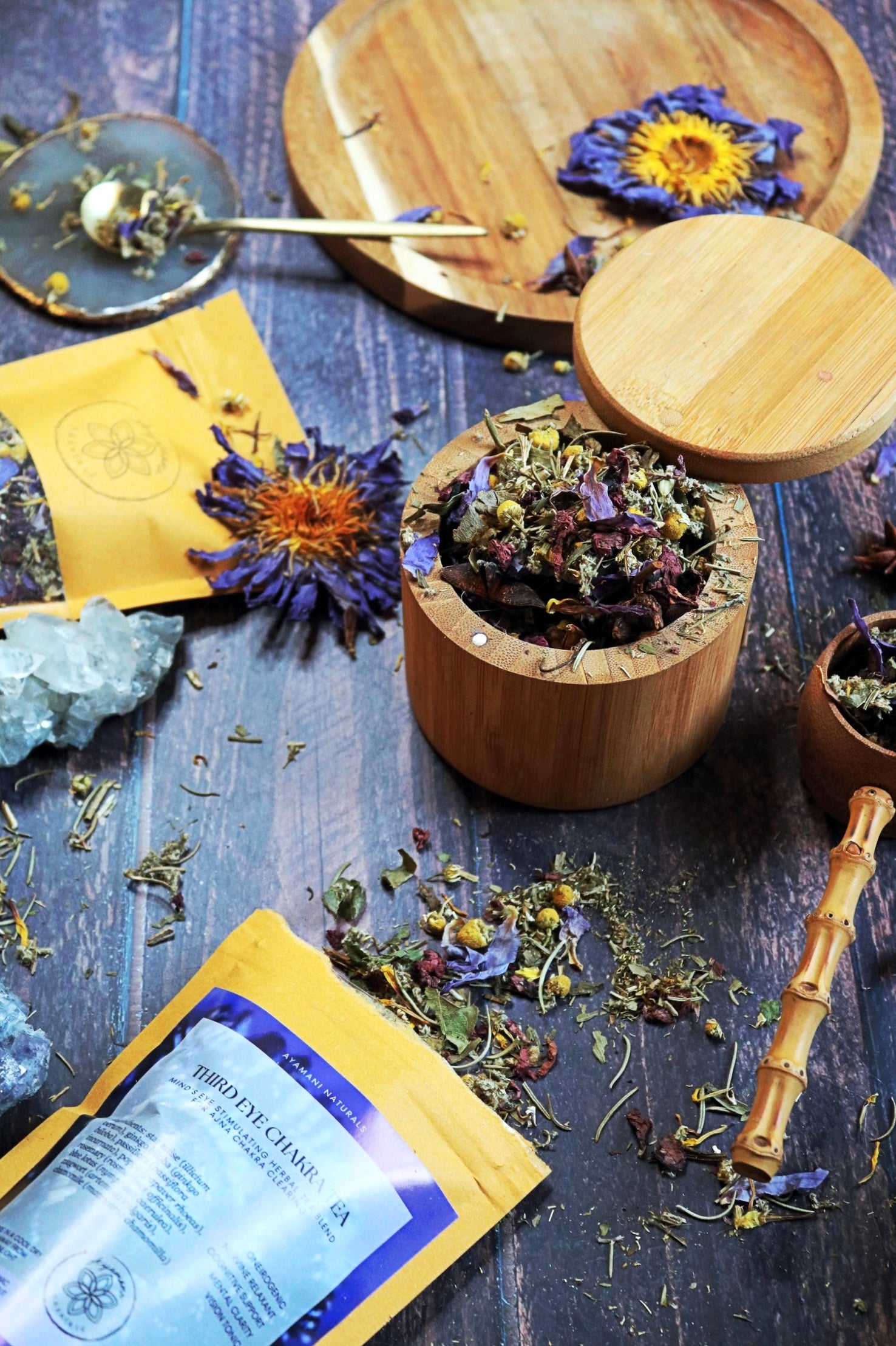 THIRD EYE CHAKRA TEA ☽ Tredje Øje Chakra Te Fra Ayamani Naturals ☽ 100 gram