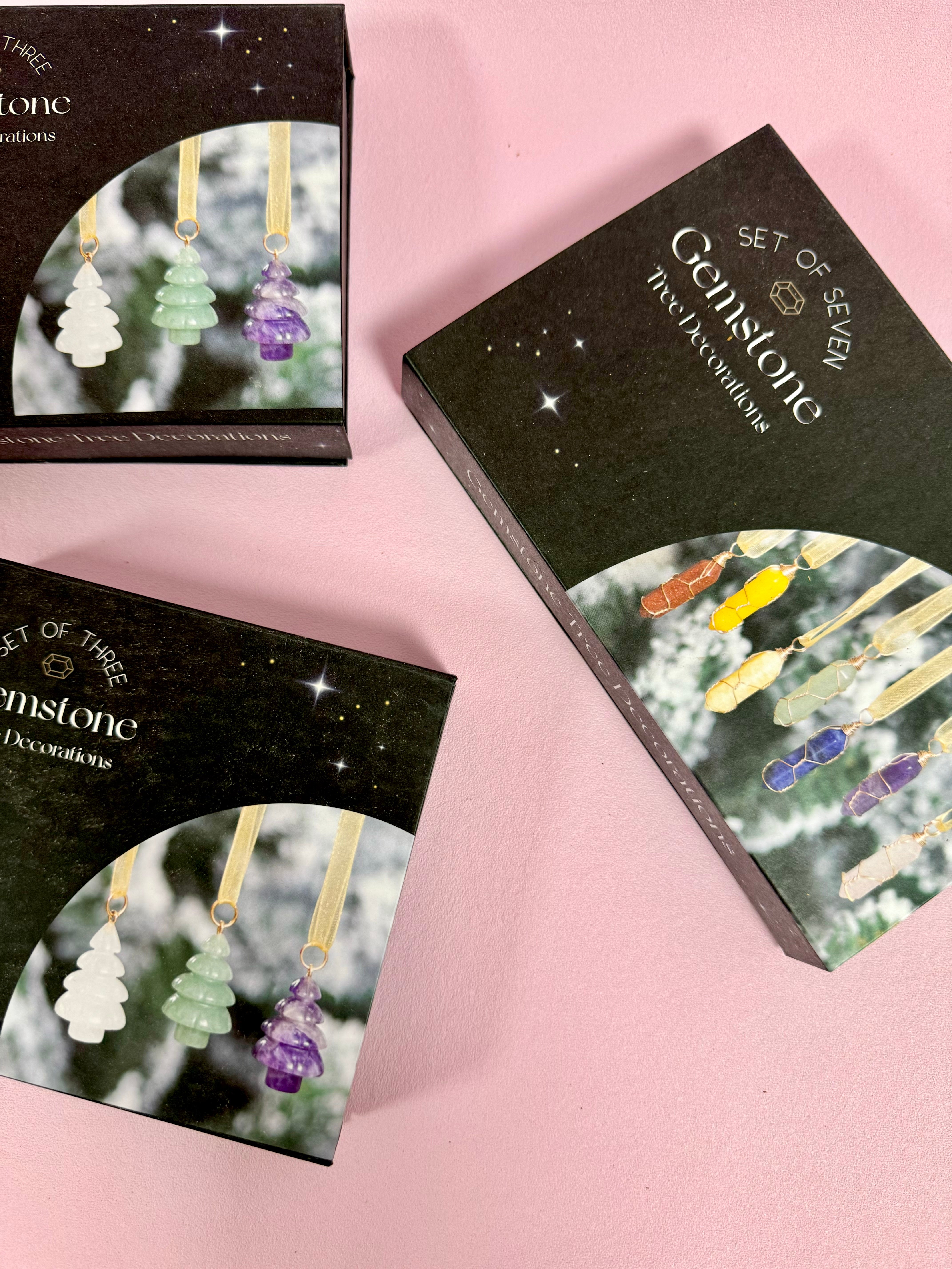 Månesøster Krystaller - Juletræs Pynt - sæt med 7 krystal spidser / MÅNESØSTER.DK / MAANESOESTER.DK