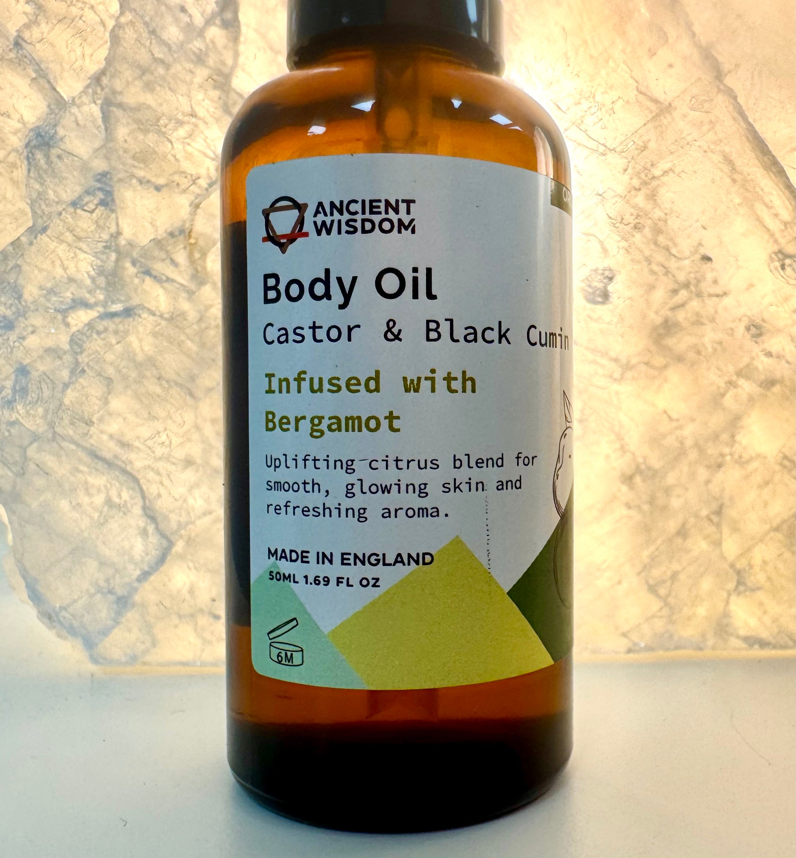 Økologisk Kropsolie 50 ml. - Bergamot - castor & black cumin - Foryngende olie blanding