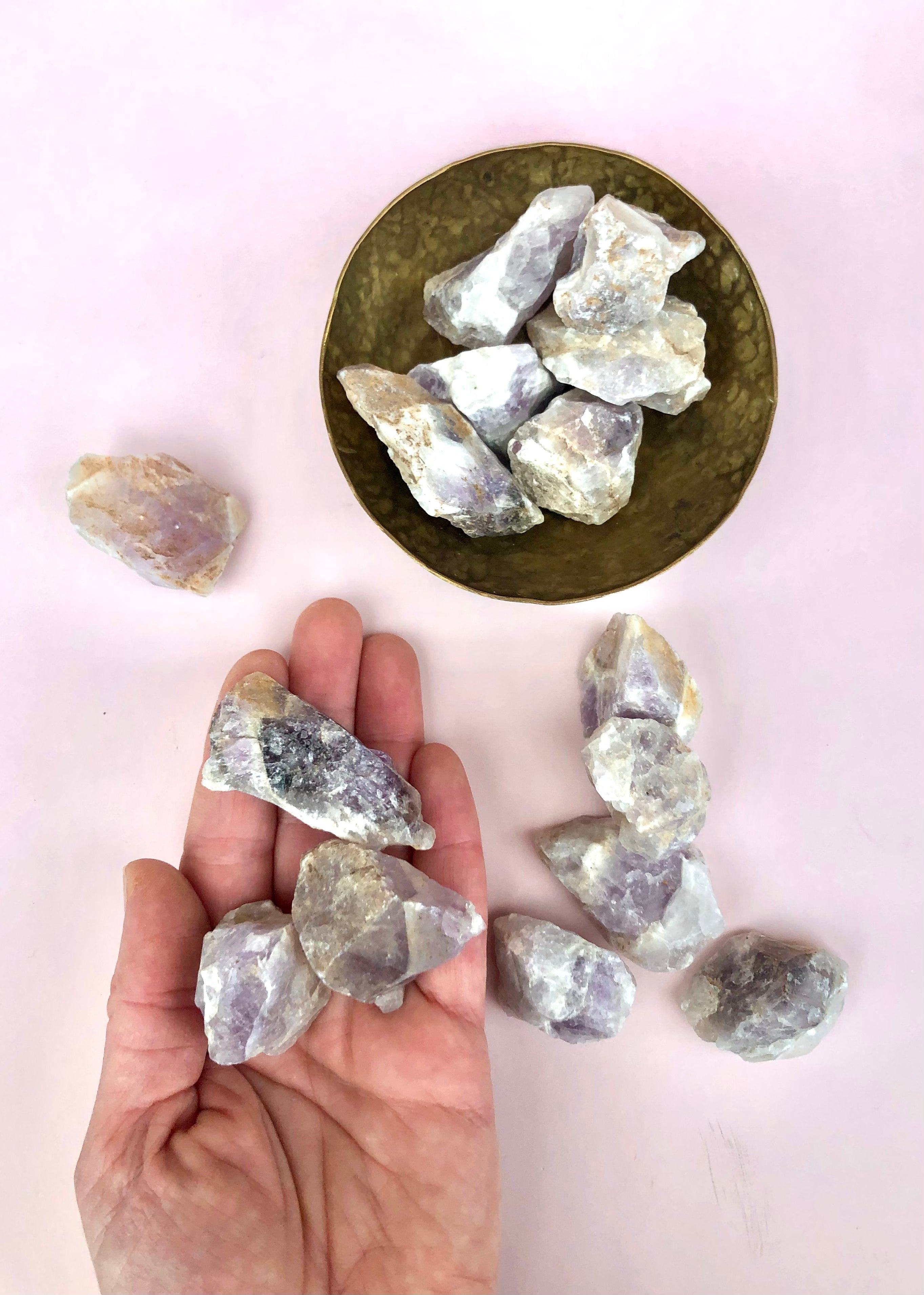 Rå Ametyst ☾ Lommesten ☾ RO, HEALING & SELVKÆRLIGHED ☾ 22 - 30 Gram