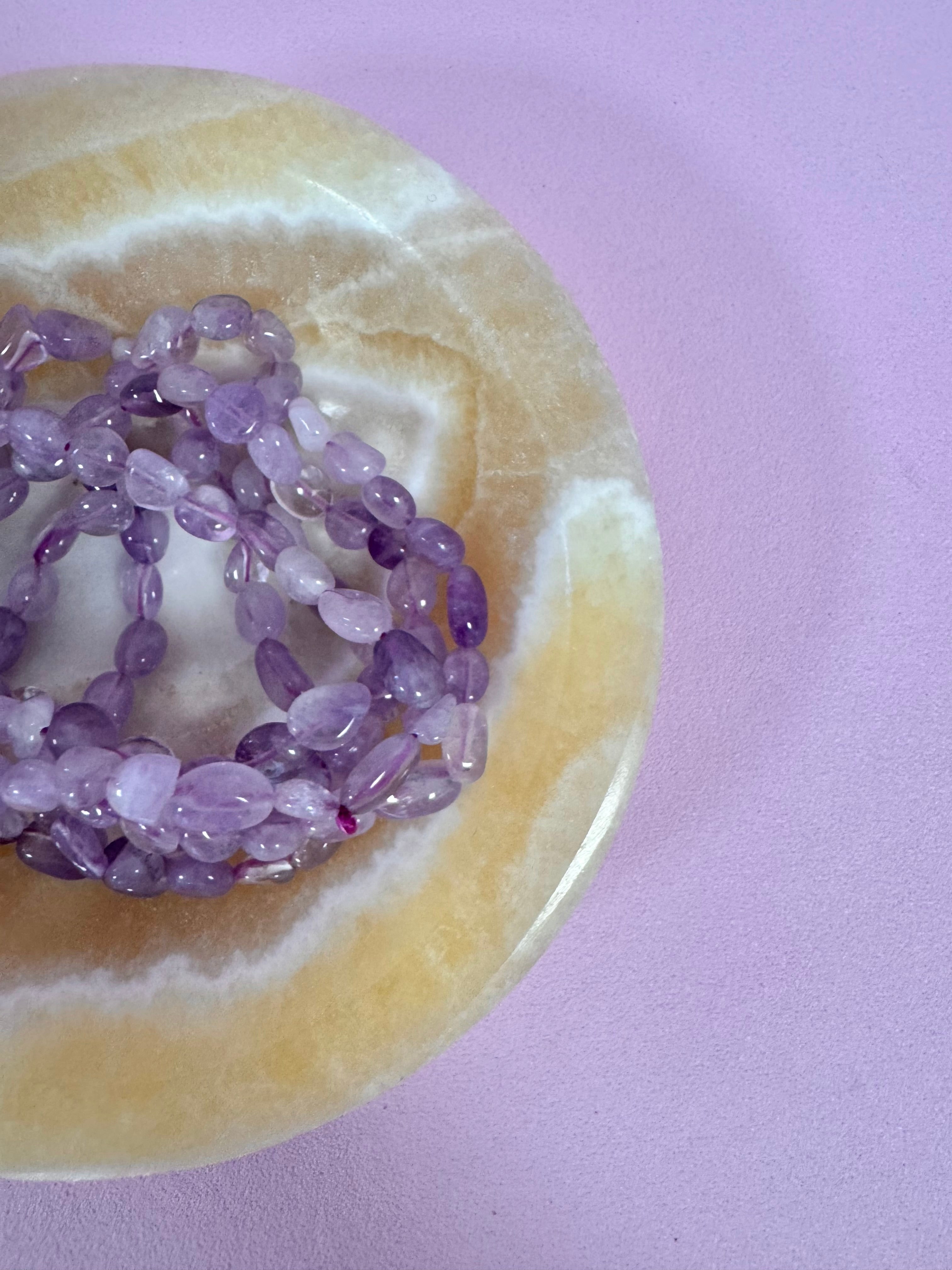 Lavendel Ametyst Armbånd ☾ RO, HEALING & SELVKÆRLIGHED ☾