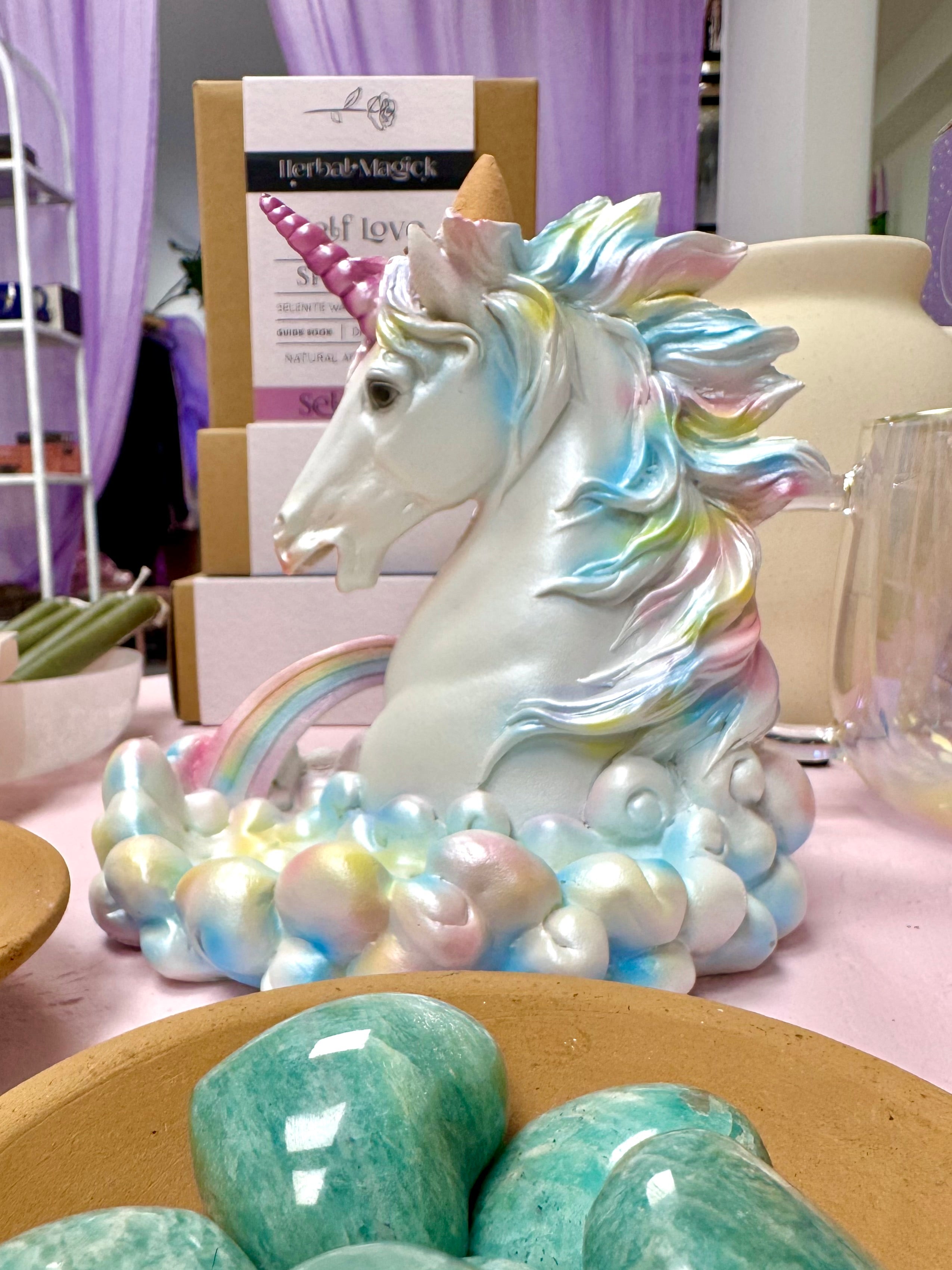 Unicorn Rainbow Backflow Røgelsesbrænder