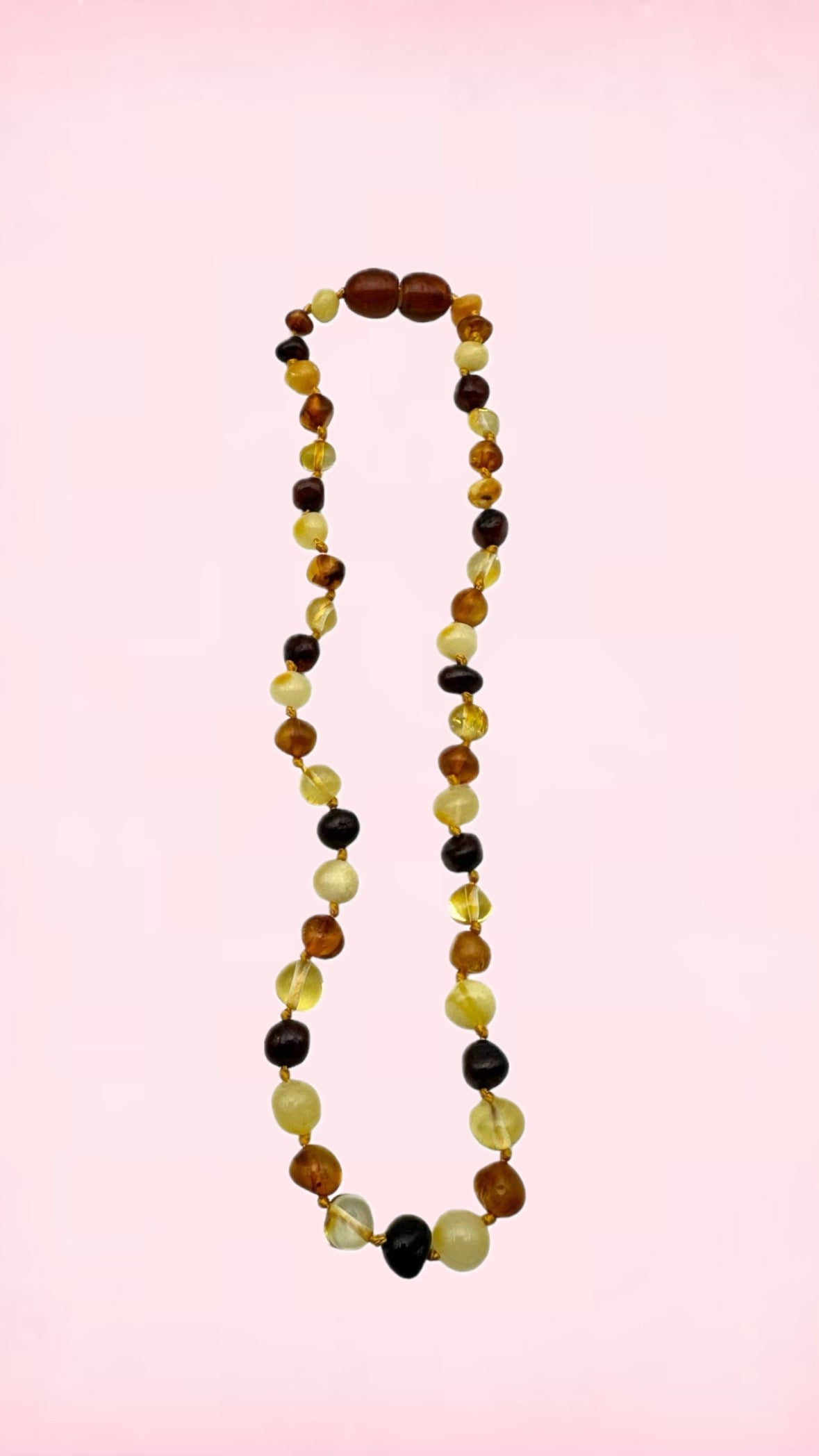 Amber Ravhalskæde til Børn - 32 cm