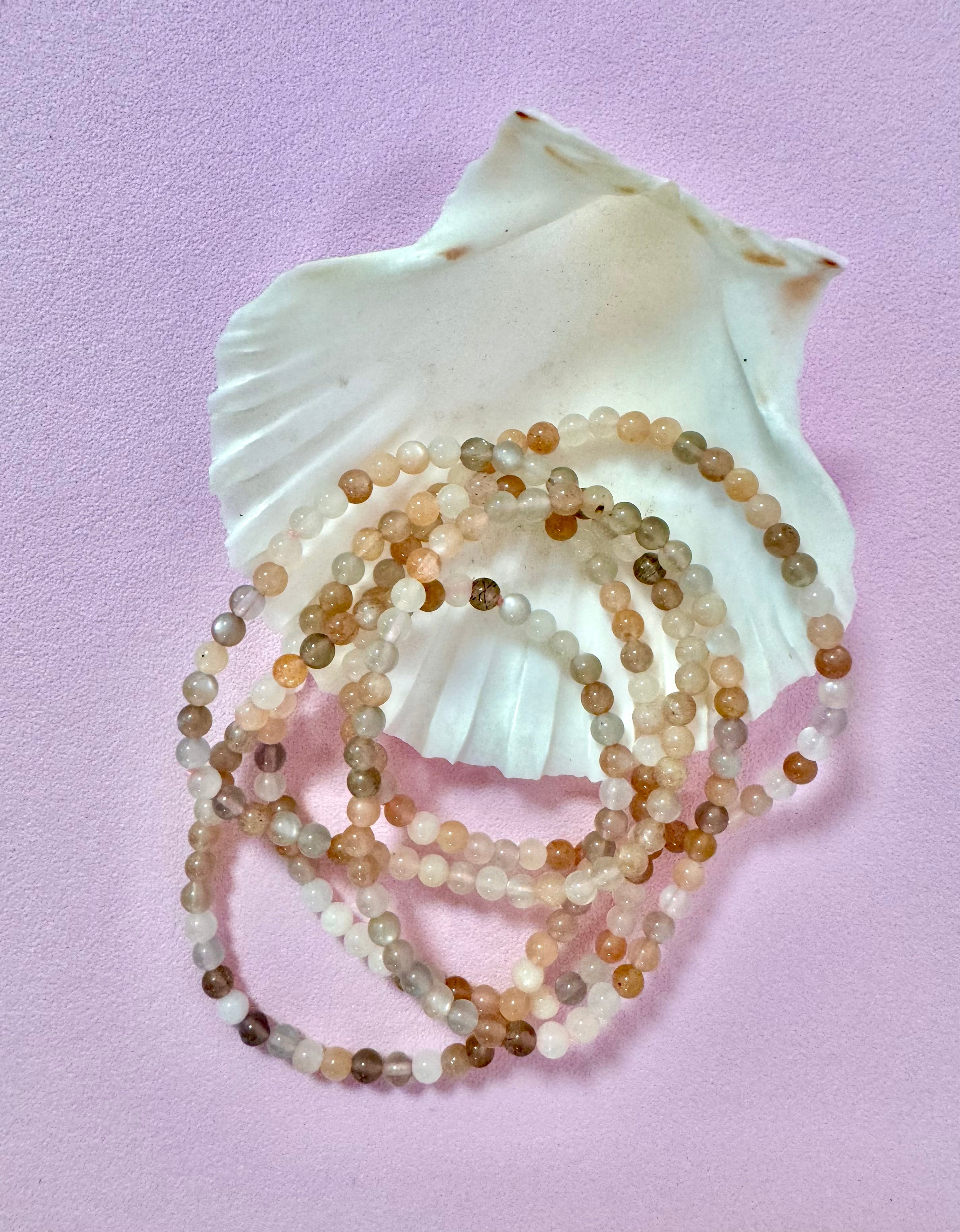 Mixed Månesten Armbånd ☾ Styrker Din Feminine Urkraft & Cyklus ☾ (4 mm.)