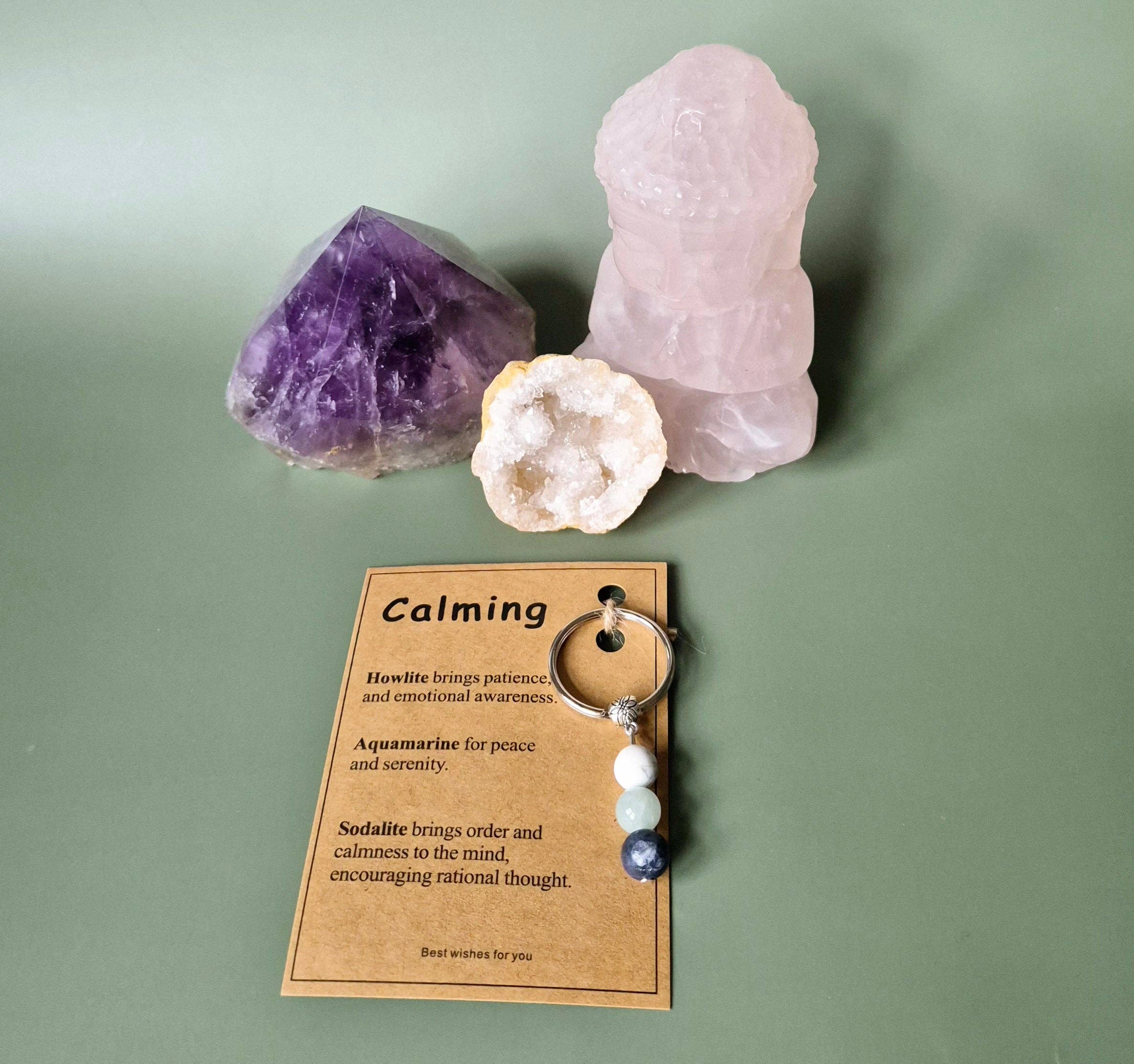 Krystal Nøglering: Calming / Beroligende