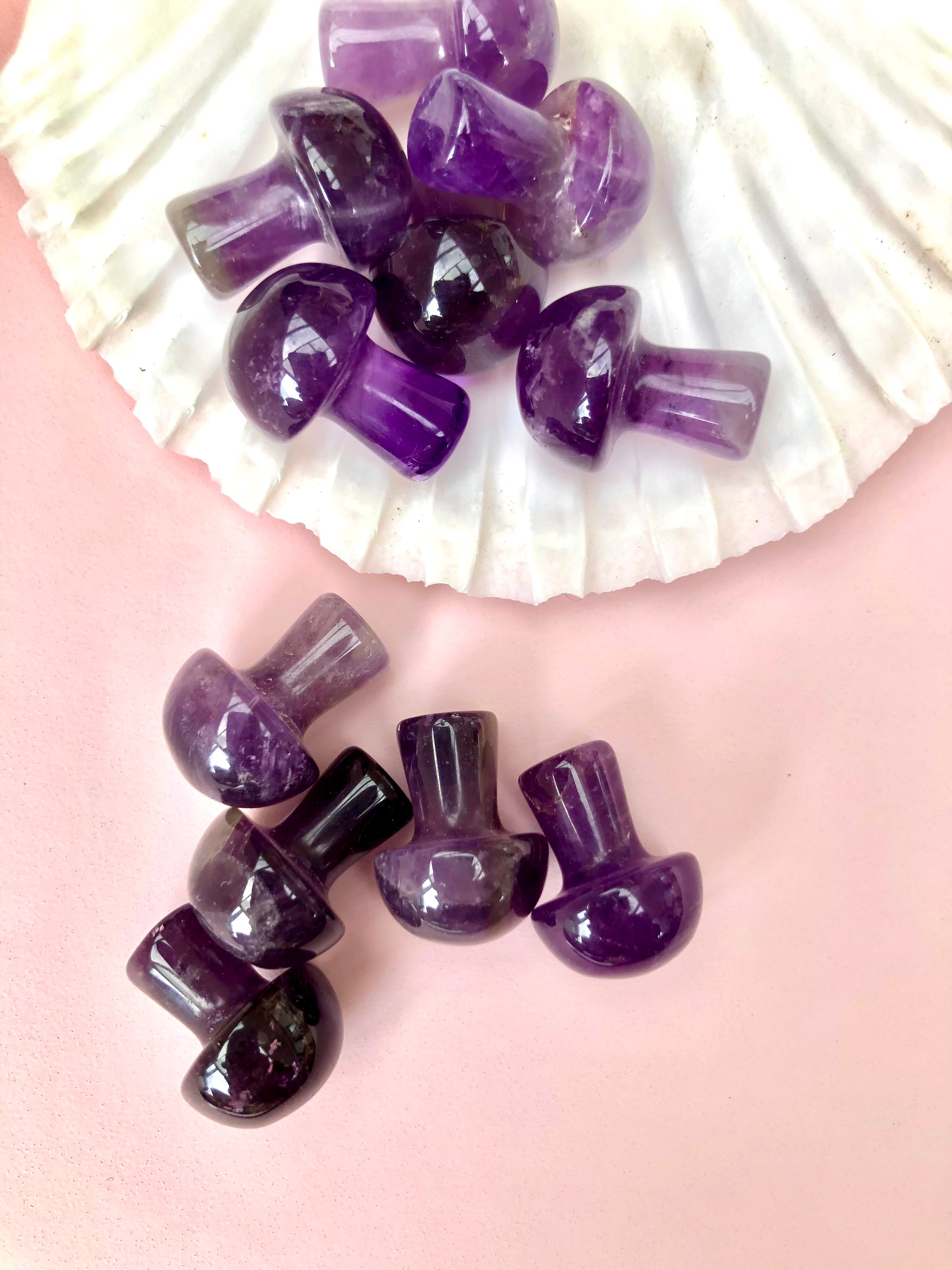 Ametyst Svamp ☾ RO, HEALING & SELVKÆRLIGHED ☾ 2 cm
