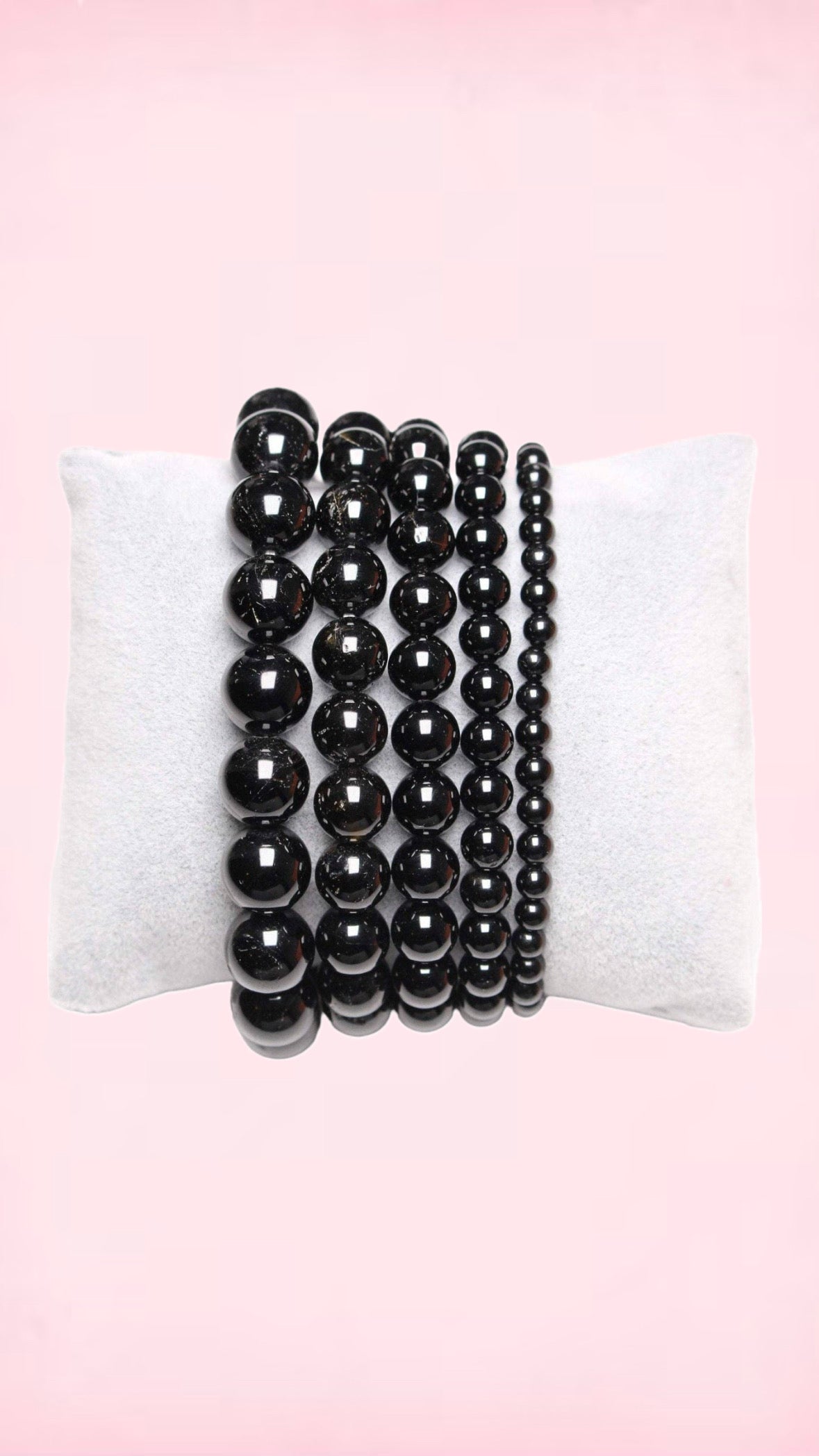 Sort Turmalin Armbånd ☾ en enormt powerfull beskytter mod alt form for negativ energi ☾ (4mm)